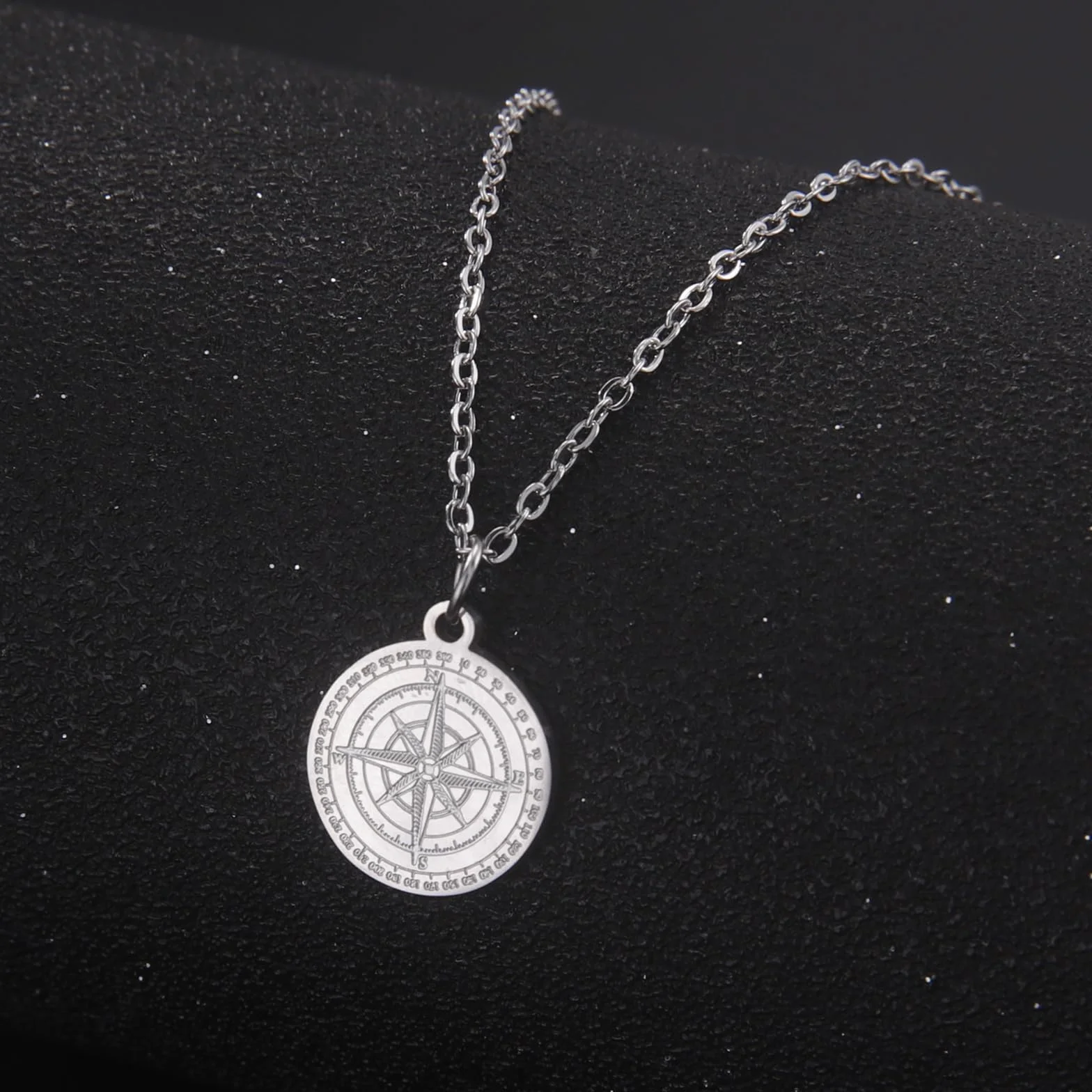 VASSAGO Naszyjnik z kompasem dla mężczyzn i kobiet, gwiazda północna, kompas, wisiorek, naszyjnik vintage, morski medal ukończenia szkoły, biżuteria, amulet dla mężczyzn