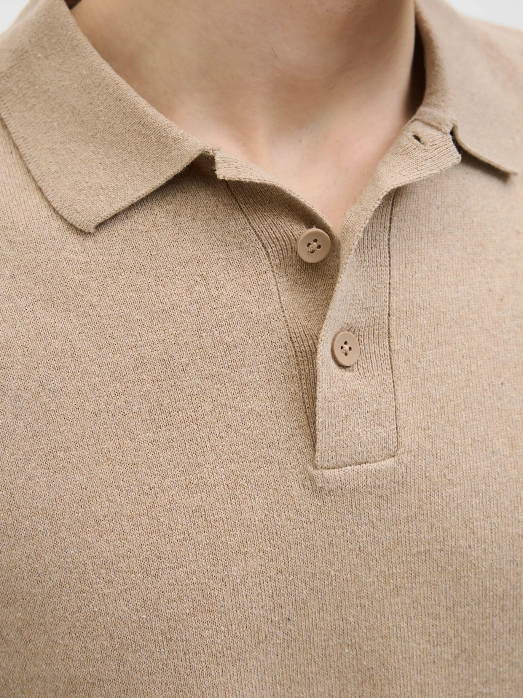 JJ REBEL Jrebcallum Knit Polo Ss, Crockery., M