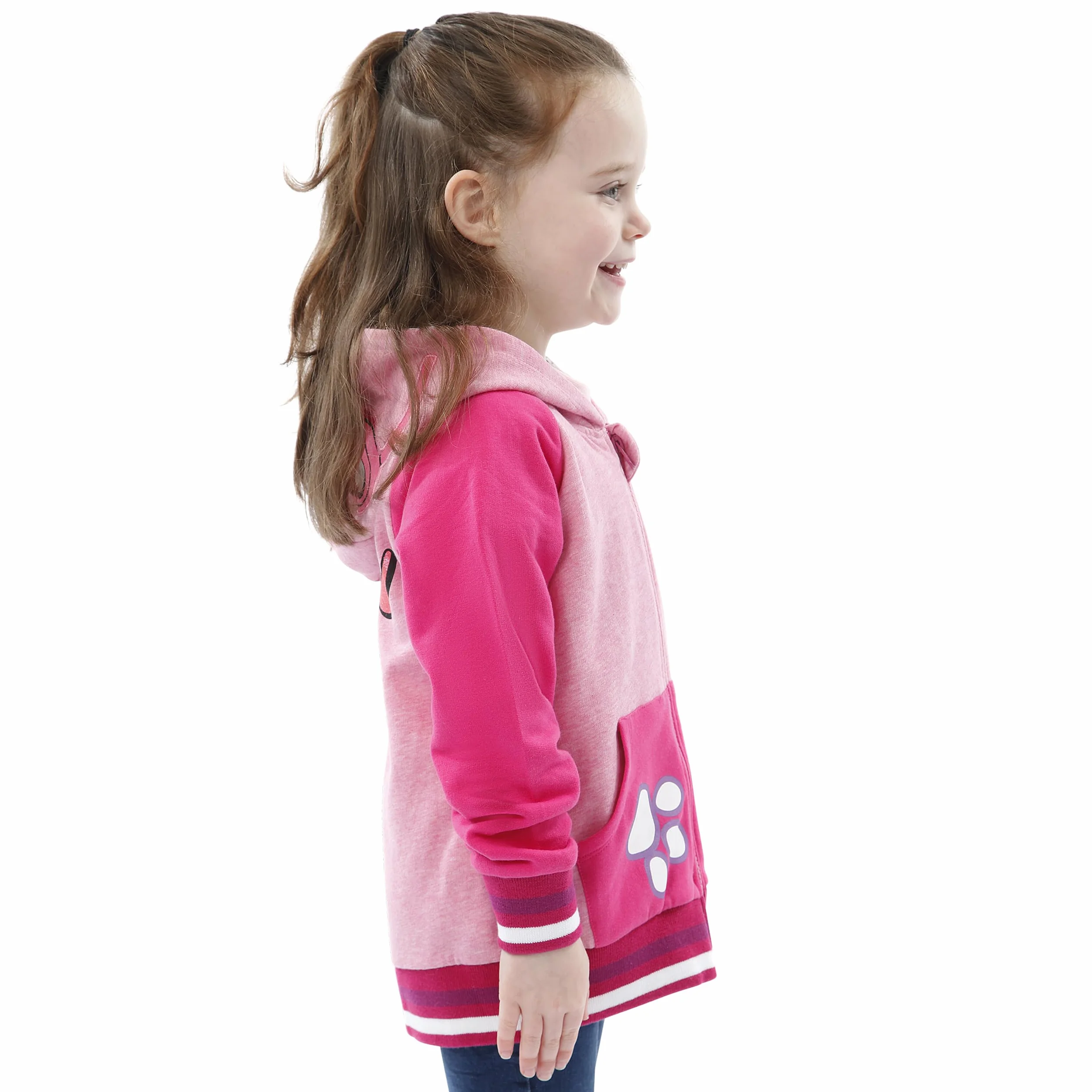 PAW PATROL Sweter dziewczęcy | Skye Zipper Hoodie | brokatowa bluza z kapturem dla dzieci