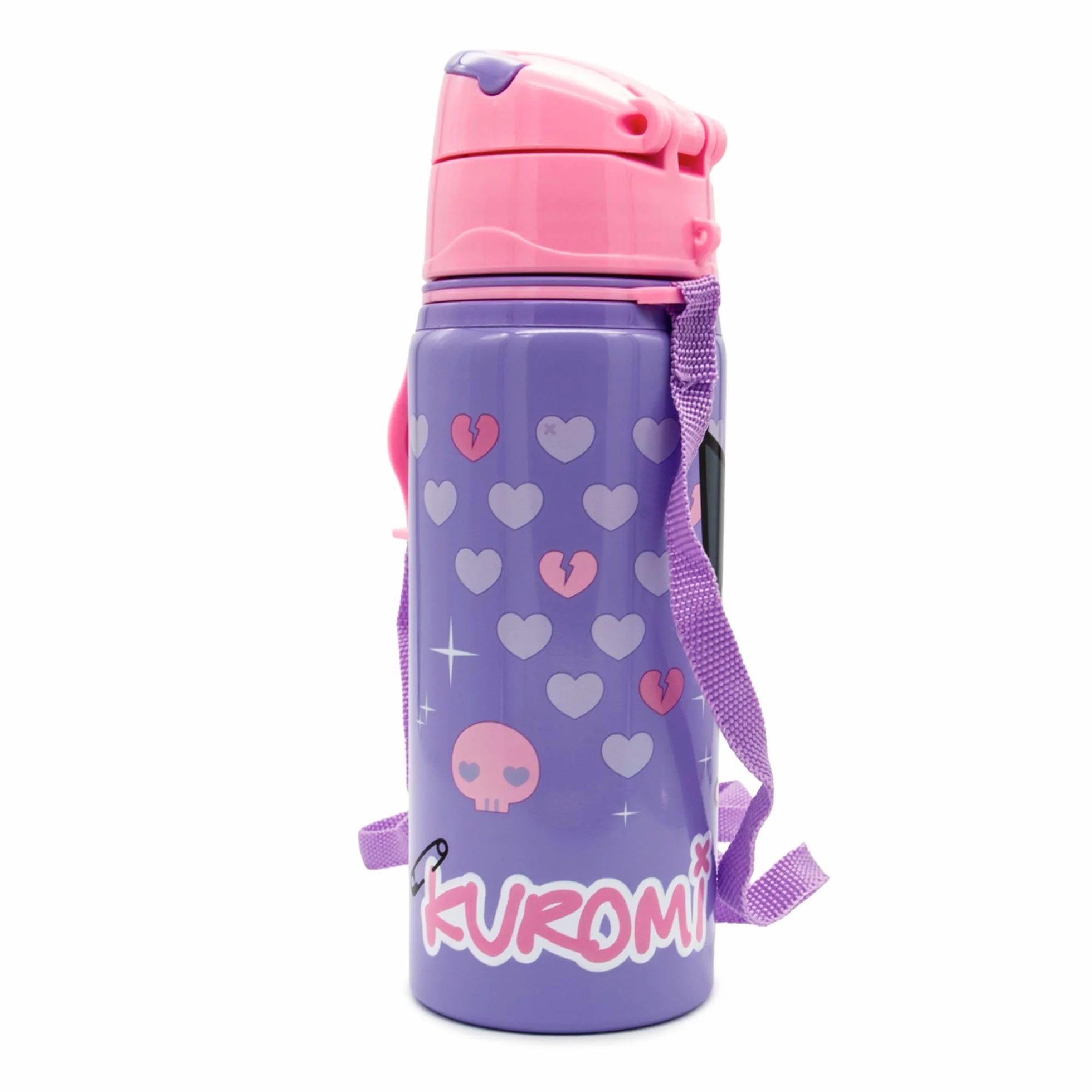 Kids Licensing - Butelka na wodę dla chłopców i dziewcząt - Aluminiowa butelka na wodę z uchwytem i zamknięciem na zatrzask, wolna od BPA i toksyn, 600 ml, motywy dla dzieci