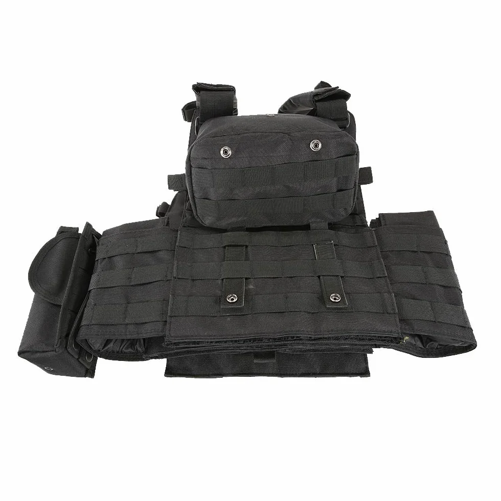 Lixada Outdoor Modular Molle Kamizelka Polowanie na Pierś Carrier Kamizelka z Kieszeni Nawodnienia, czarny, rozmiar uniwersalny