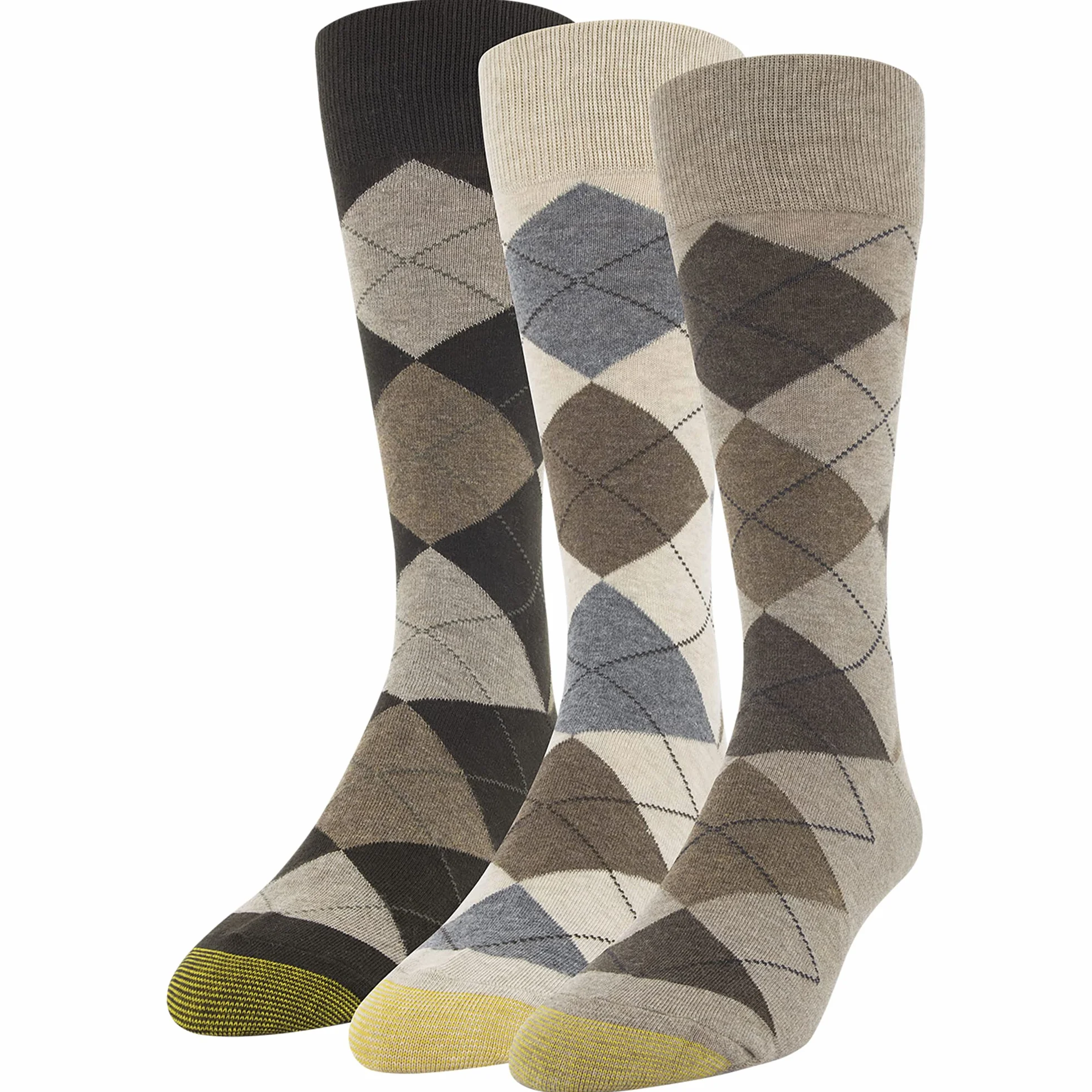 Gold Toe Skarpetki Mężczyźni Carlyle Argyle Crew Socks (3 w zestawie)