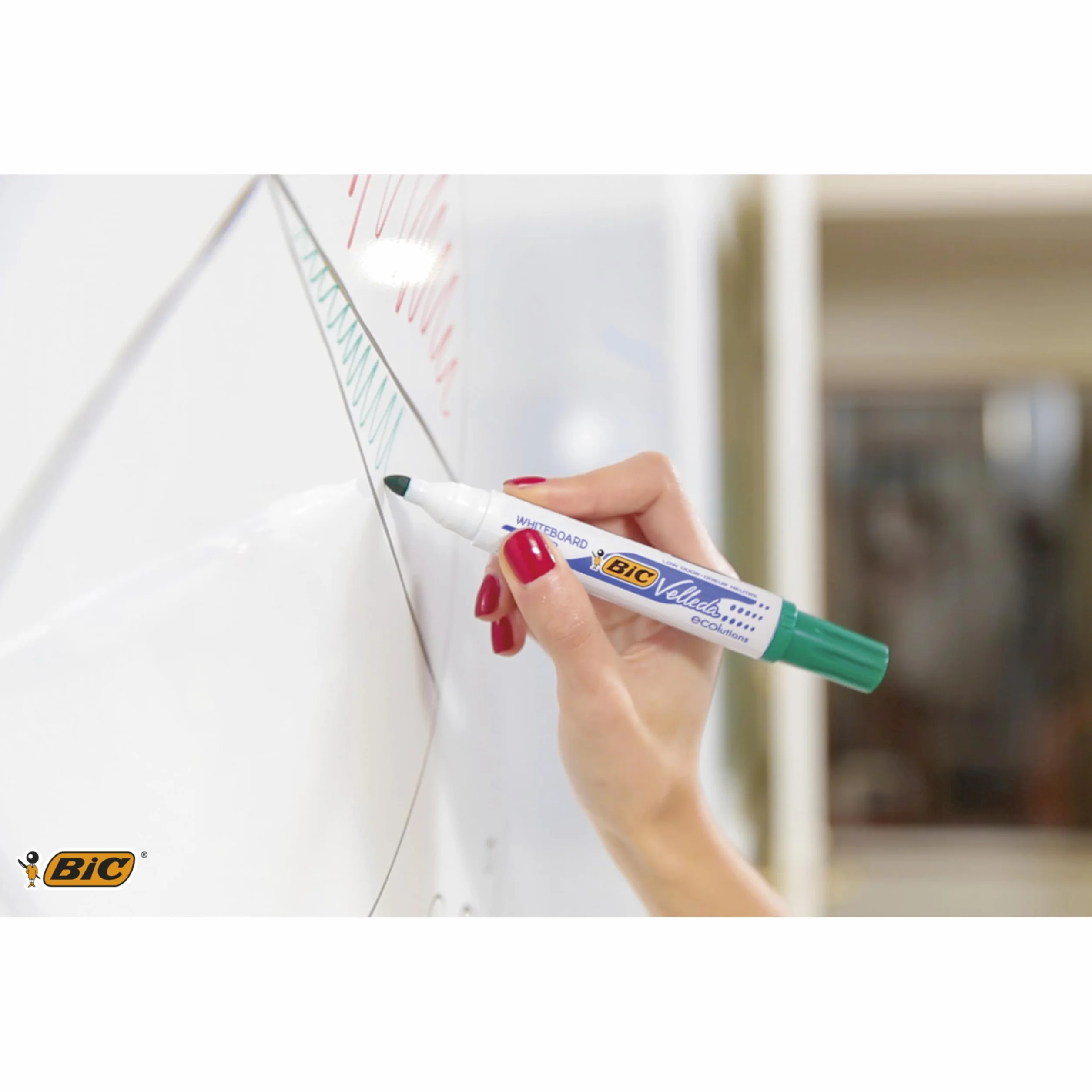 BIC Velleda Ecolutions 1701 Marker suchościeralny czarny okrągła końcówka Pudełko 12szt