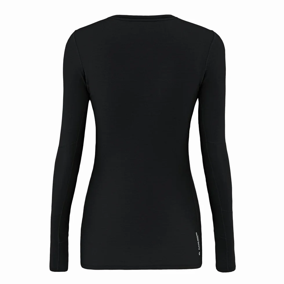 Salewa Cristallo Warm Amr W L/S Tee ., Black Out, XL