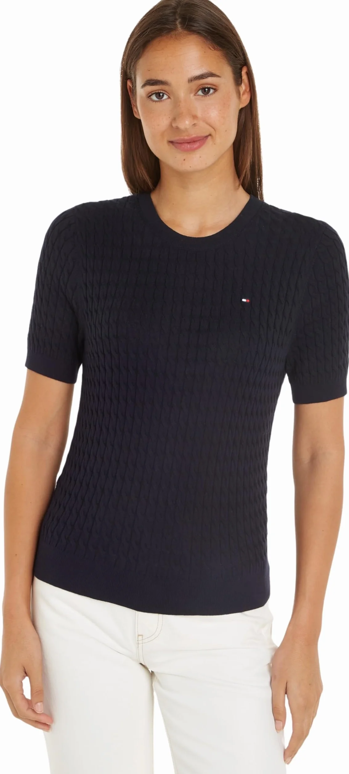 Tommy Hilfiger Sweter pullover Kobiety Kabel Co C-nk Ss Swt Ww0ww41787