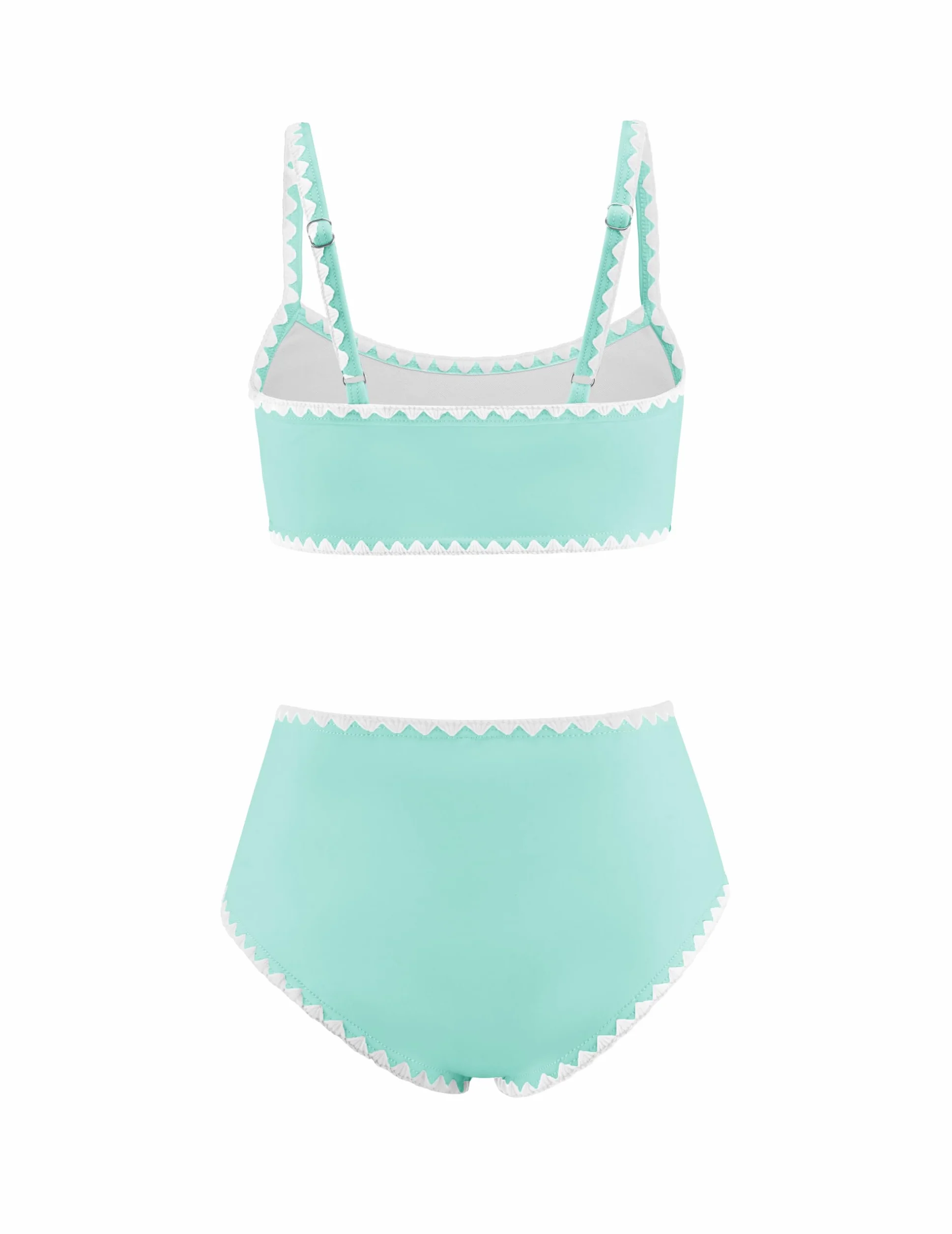 Arshiner Dziewczęce 3-częściowy zestaw bikini sportowe, górna część bikini z wysokim stanem, strój kąpielowy, szybkoschnący, elastyczny strój kąpielowy, na plażę, basen, 6-13 lat