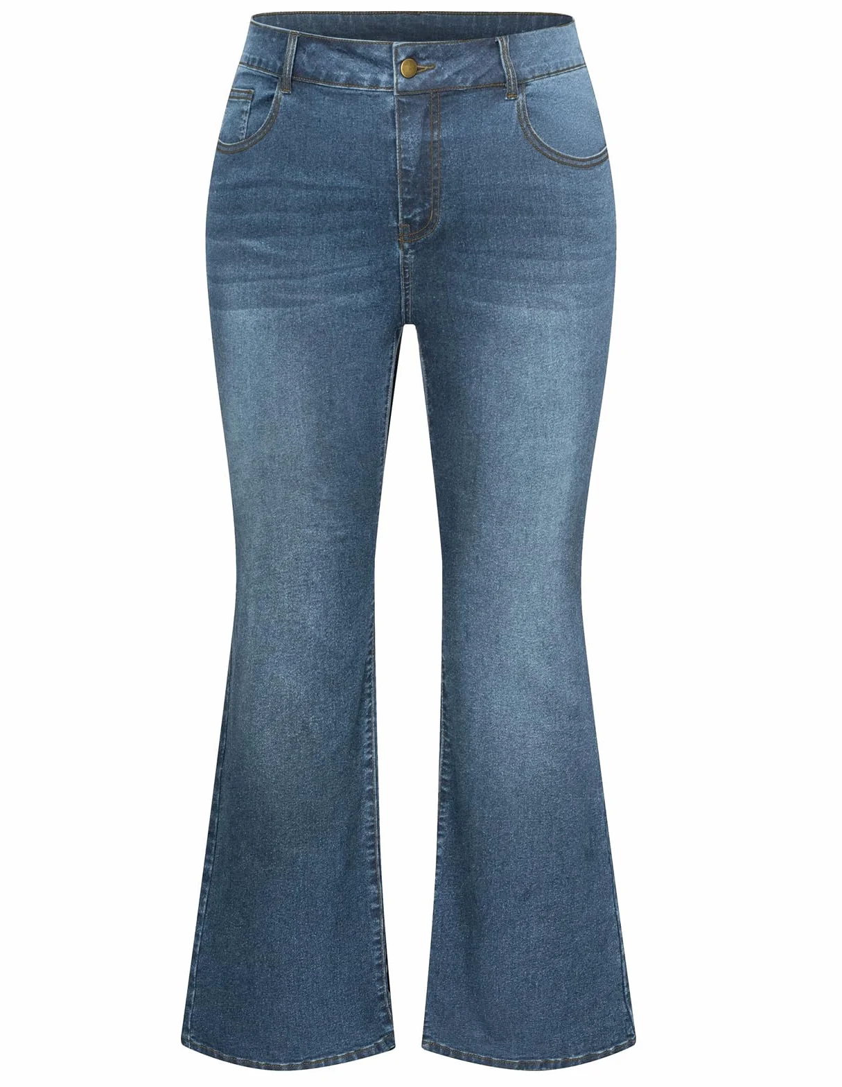 Hanna Nikole Dżinsy damskie, duże rozmiary, bootcut, wysoka talia, elastyczne dżinsy Bootcut