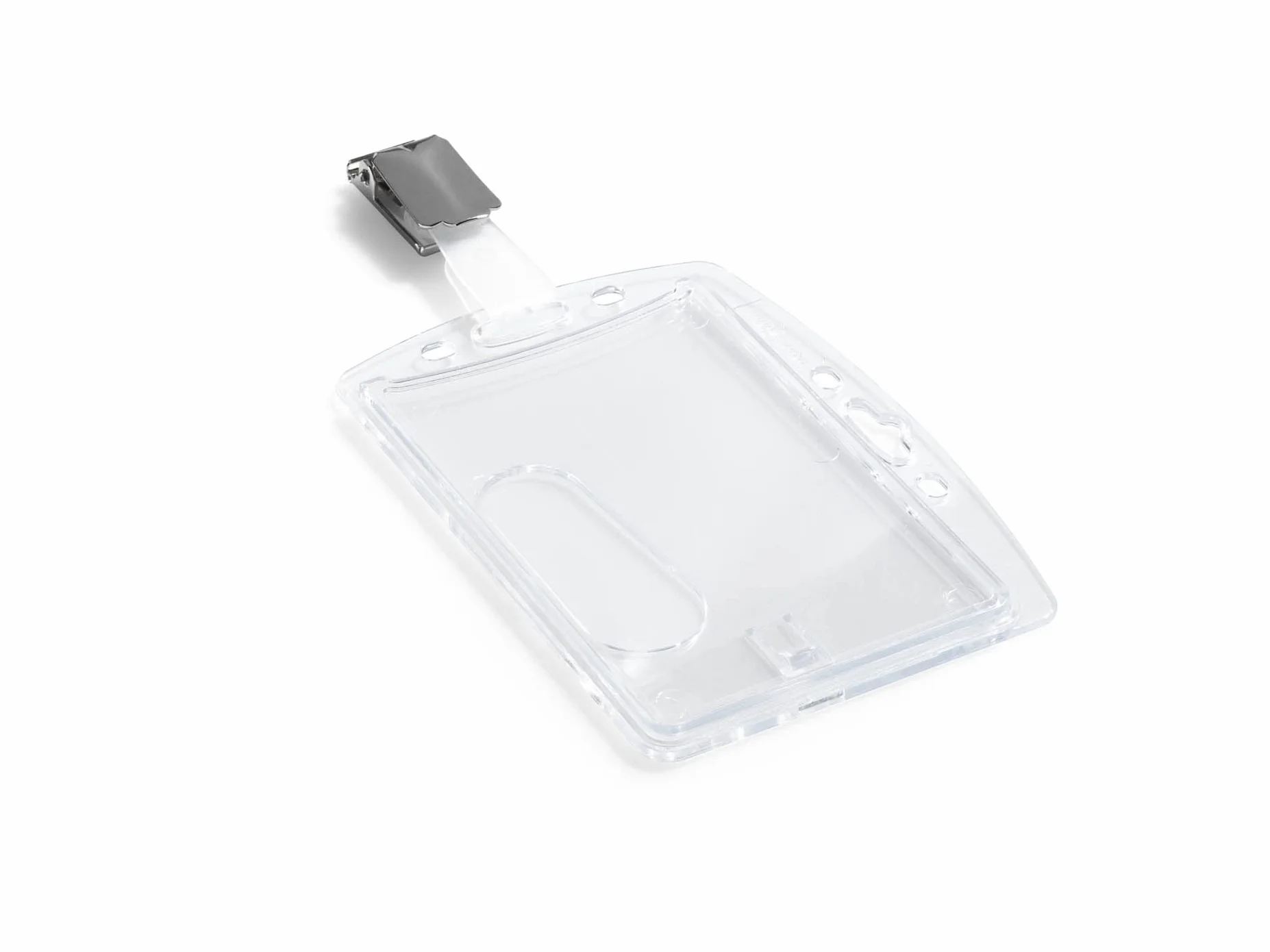 Durable okładka na karty twarde pudełko z klipsem na identyfikator firmowy/bezpieczeństwa 54 x 87 mm, 1 sztuka, przezroczyste, 895619