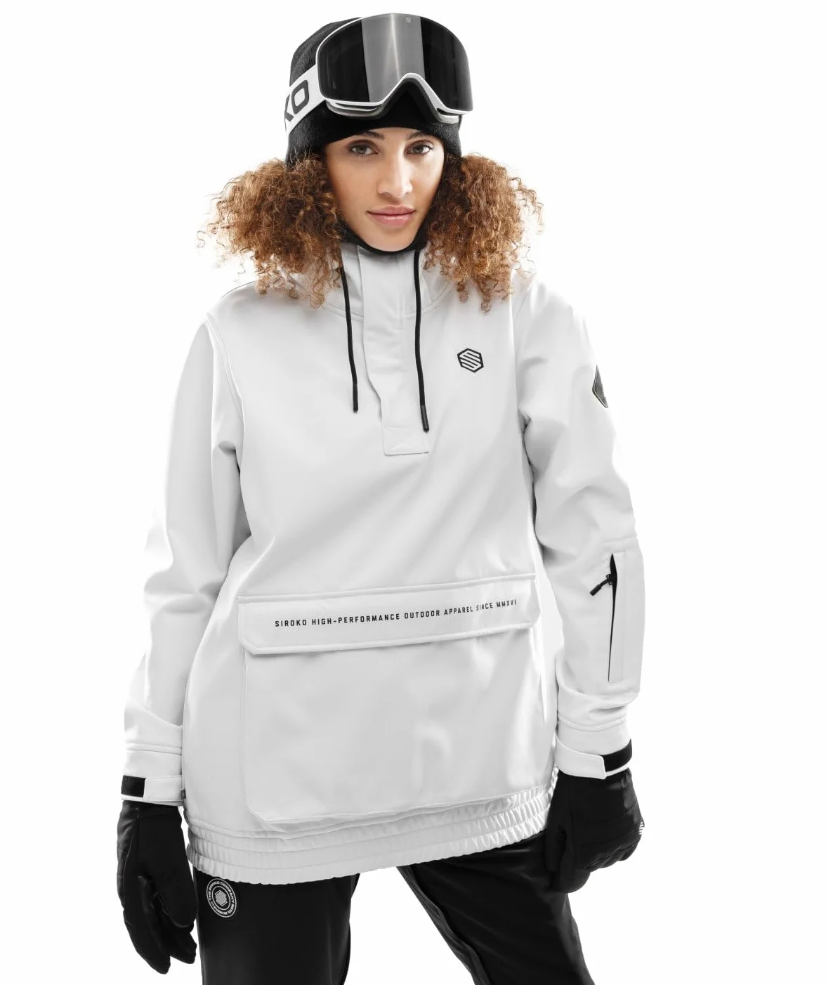SIROKO - Kurtka Snowboardowa z Kieszenią Kangurką dla Kobiet Siroko W3-W Antarctica