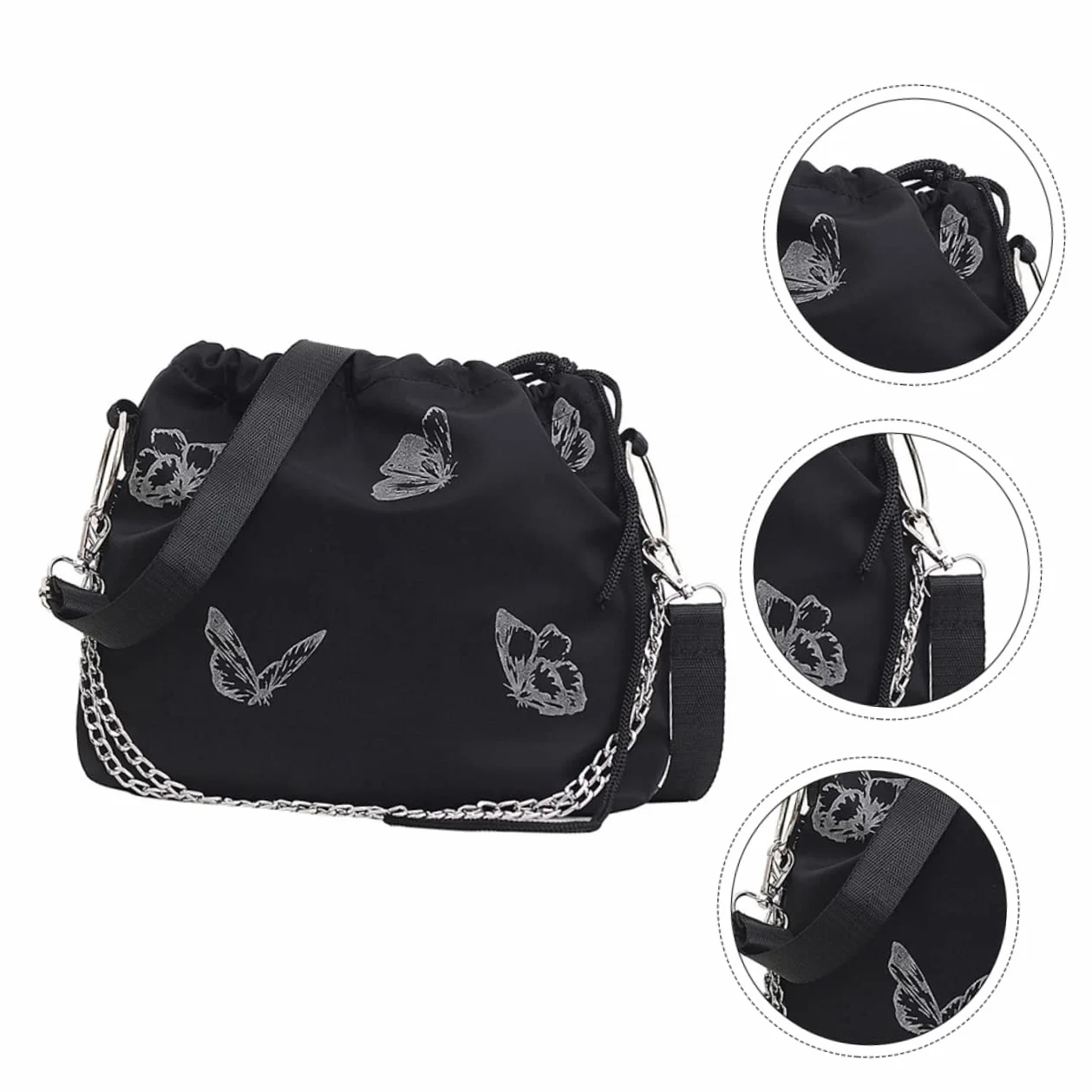 CHILDWEET Ukoś Torba Damska Ze Sznurkiem Motyl - Torebka Ramię Moda Kobieta Cross-Body Mini Delikatna Biała