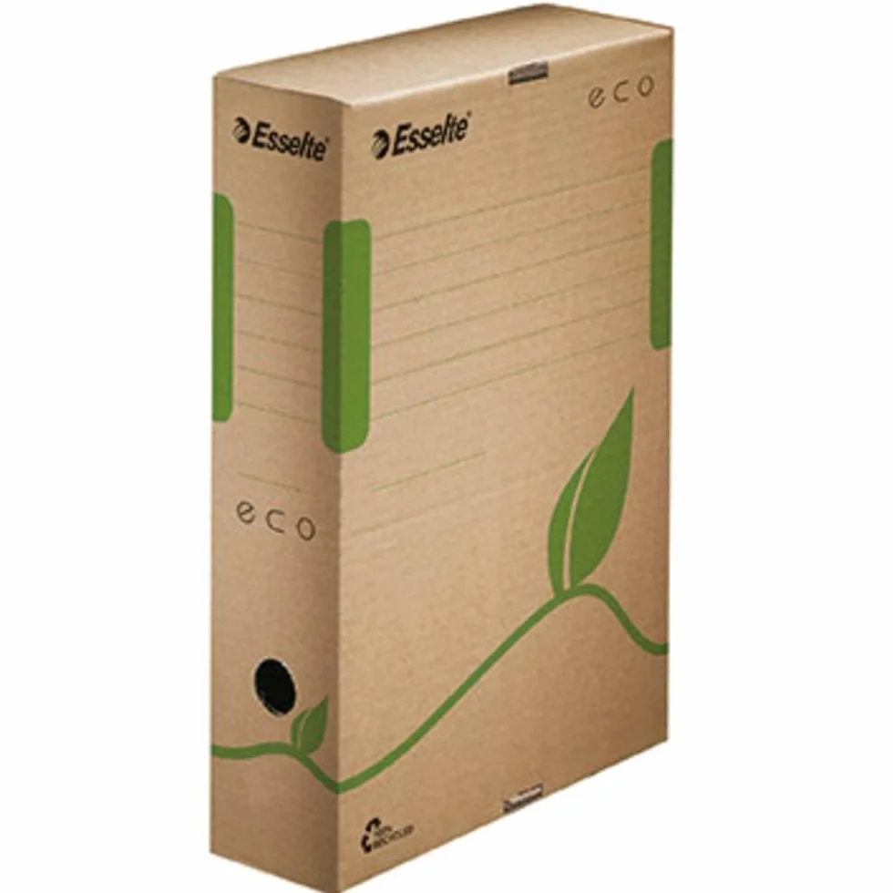 Esselte Pudełko archiwalne, szerokość grzbietu 80 mm, A4, 100% tektura falista z recyklingu, naturalny brąz, seria Eco Archiv, 623916