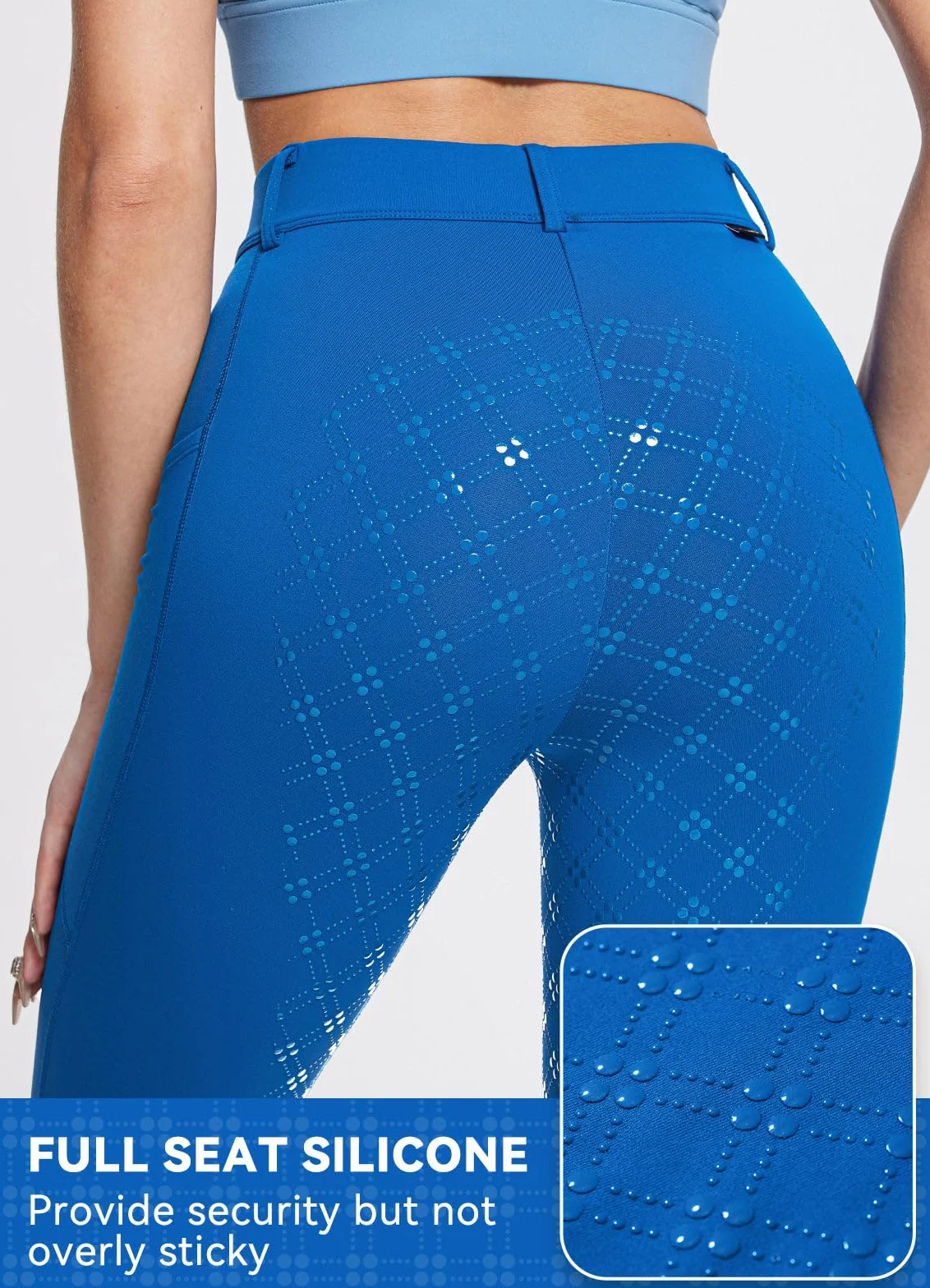 BALEAF Damskie legginsy do jazdy konnej z podszewką polarową Jodhpurs Jeździectwo silikonowe bryczesy pełne siedzenie rajstopy z kieszeniami