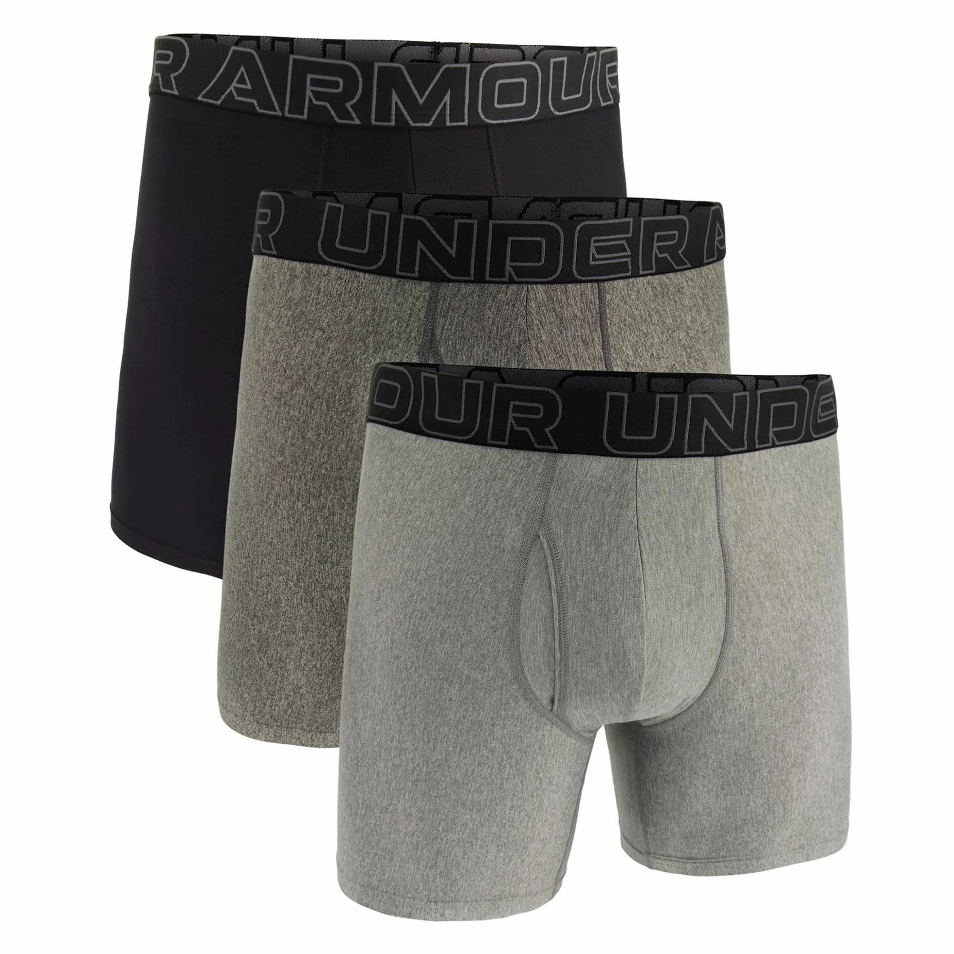 Under Armour Bielizna męska 15 cm Performance Tech Boxerjock - 3-pak, Czarny/ciemnoszary/szary, XL