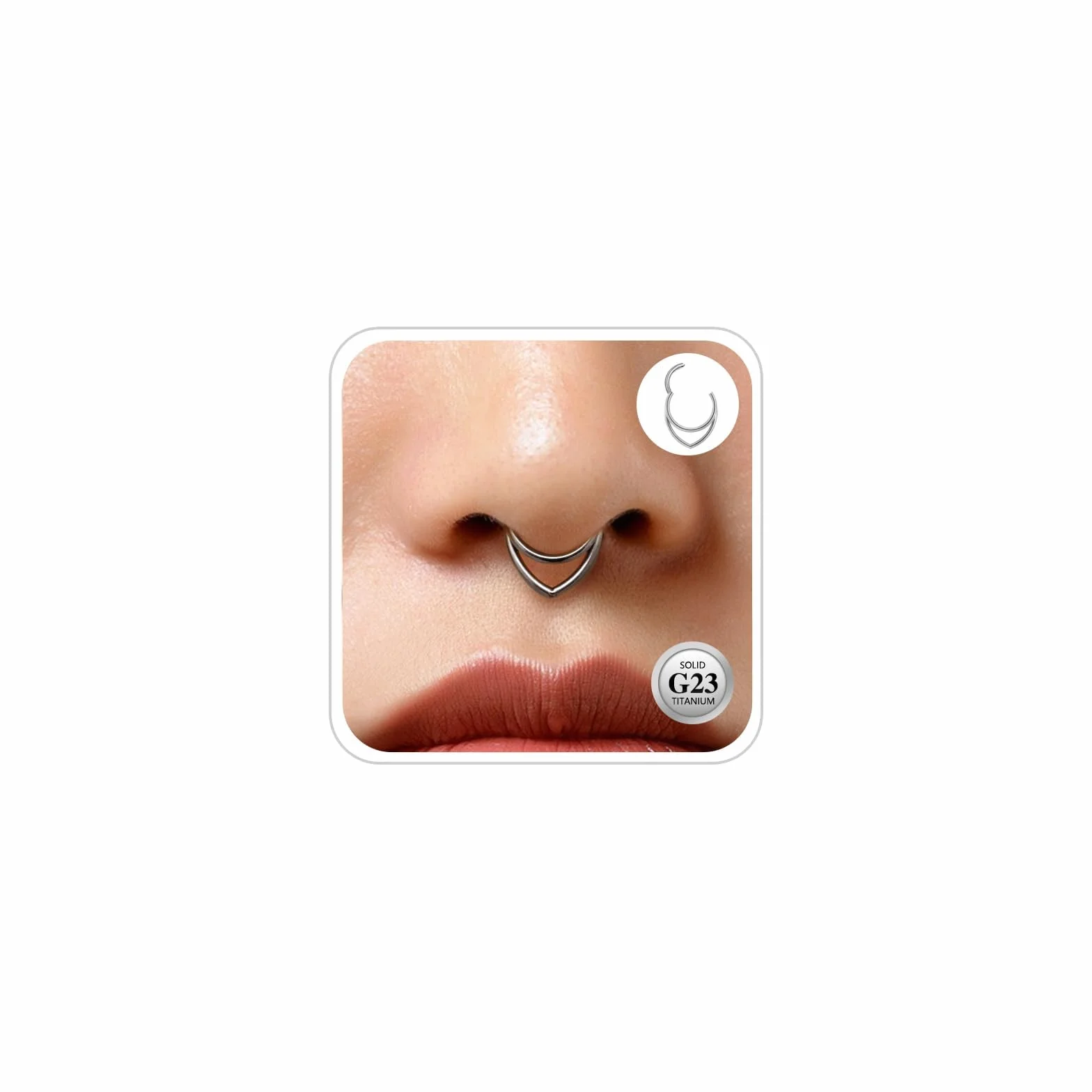 G23 tytanowa muszla piercing biżuteria helix obręcz przegrody nosowej tragus piercing kolczyk do nosa hipoalergiczny segmentowy zatrzask 16G 8/10/12 mm srebrne złote podwójne obręcze kolczyki