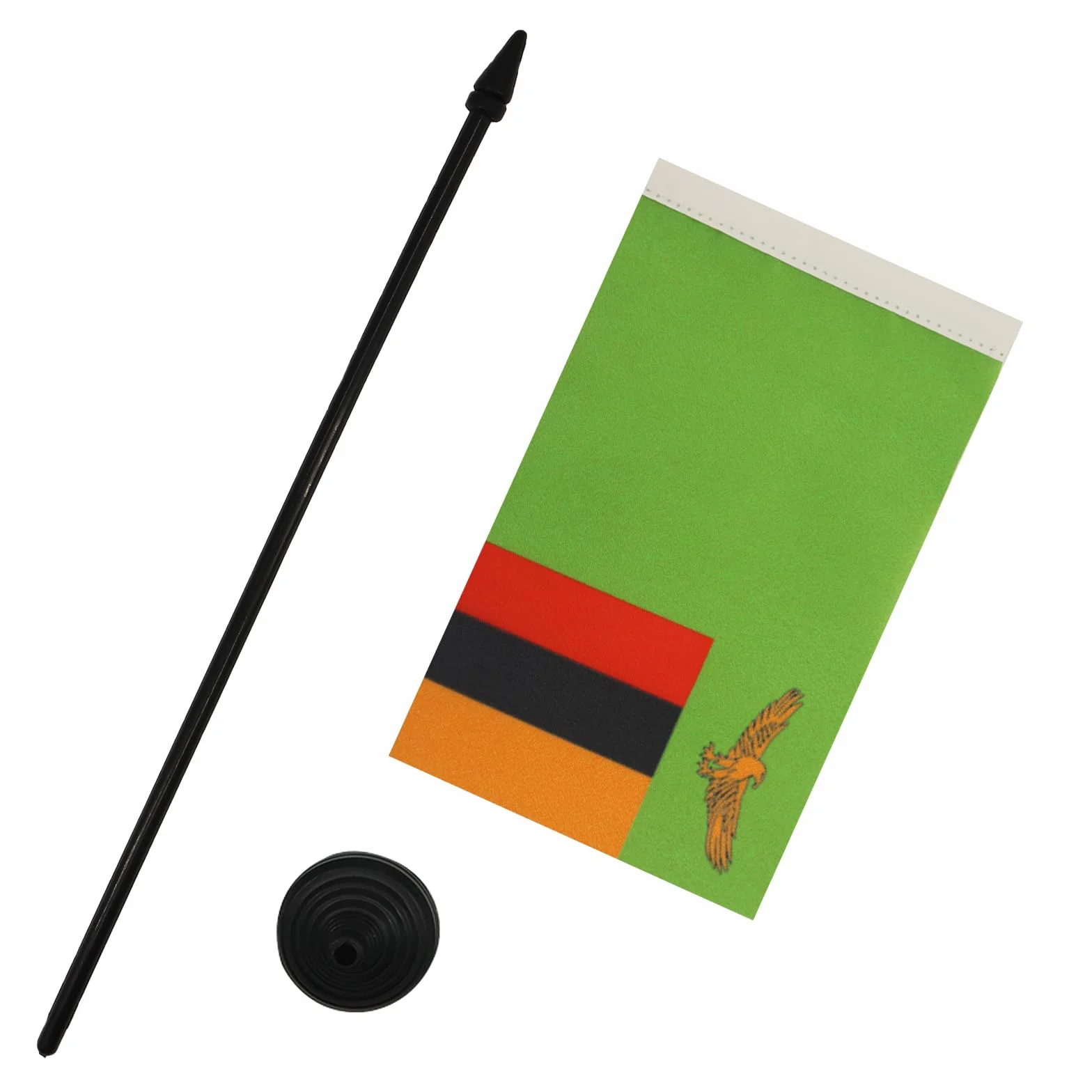 Drapeau de Table Zambie en Polyester 100D, 15cm x 10cm