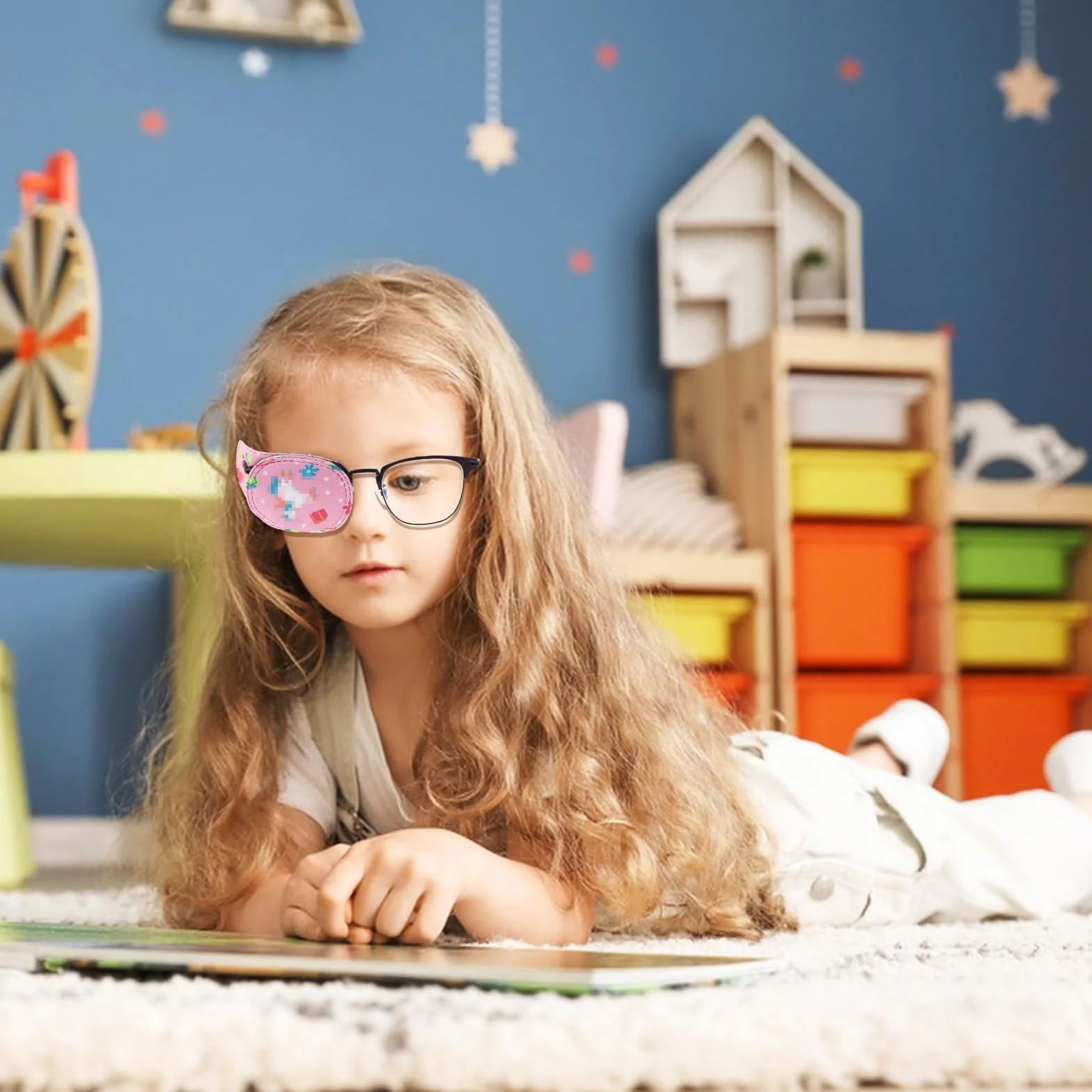Lusofie Komfortowe Opatrunki na Oczy dla Dzieci do Leczenia Zeza (Lene Oko) - Zabawne Kolorowe Wzory, Pasuje na Obie Oczy, Pakiet 8 - Miękkie Opatrunki Okluzyjne na Okulary