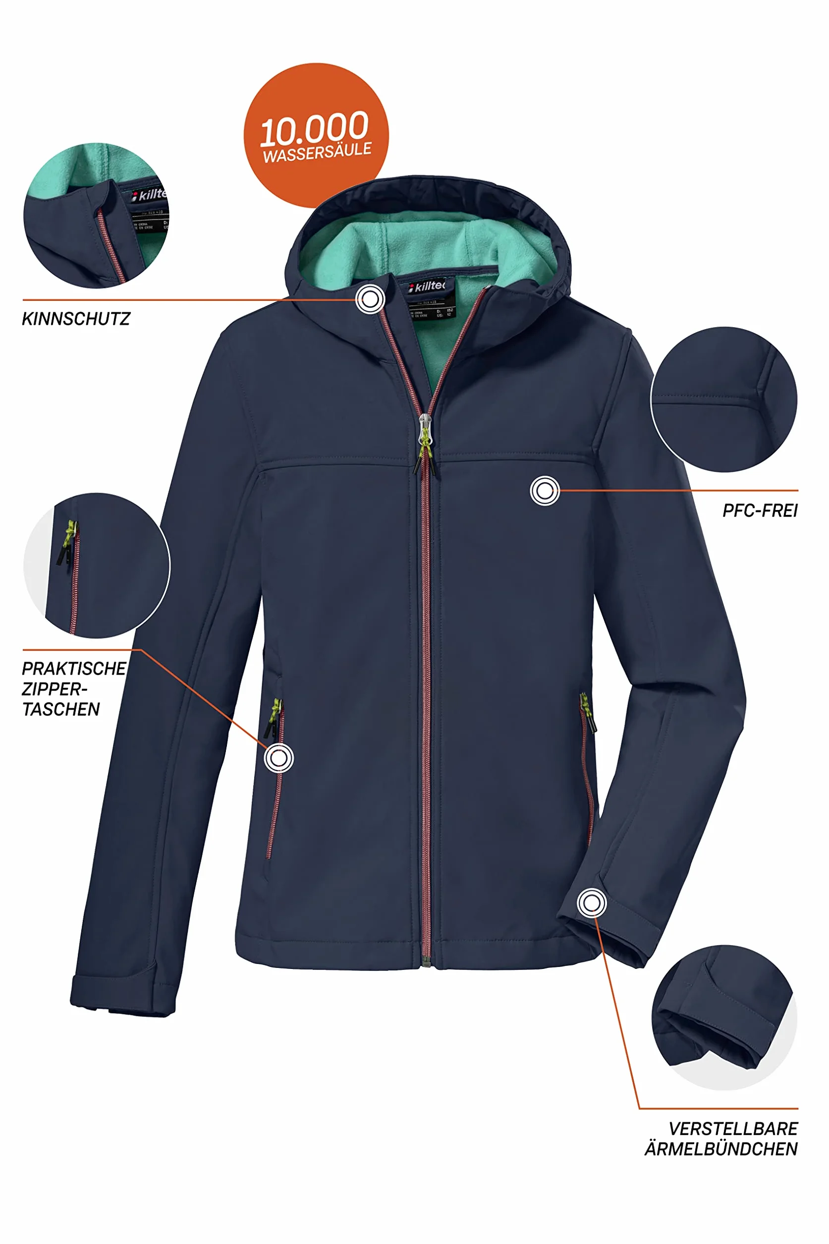 Killtec Kurtka softshell z kapturem Dziewczynki Kow 194 Grls Sftshll Jck