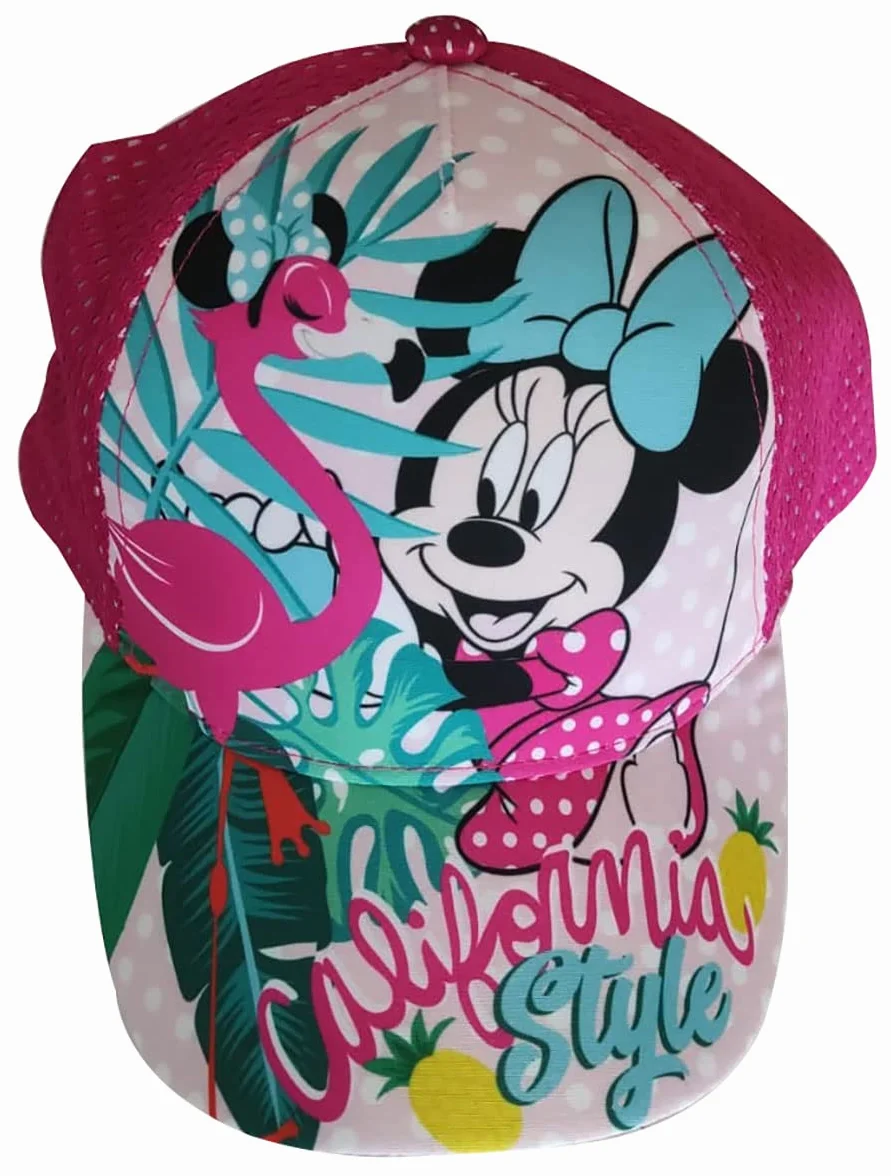 Disney Minnie czapka z daszkiem w stylu California różowa turkusowa dla dzieci, dziewcząt i chłopców