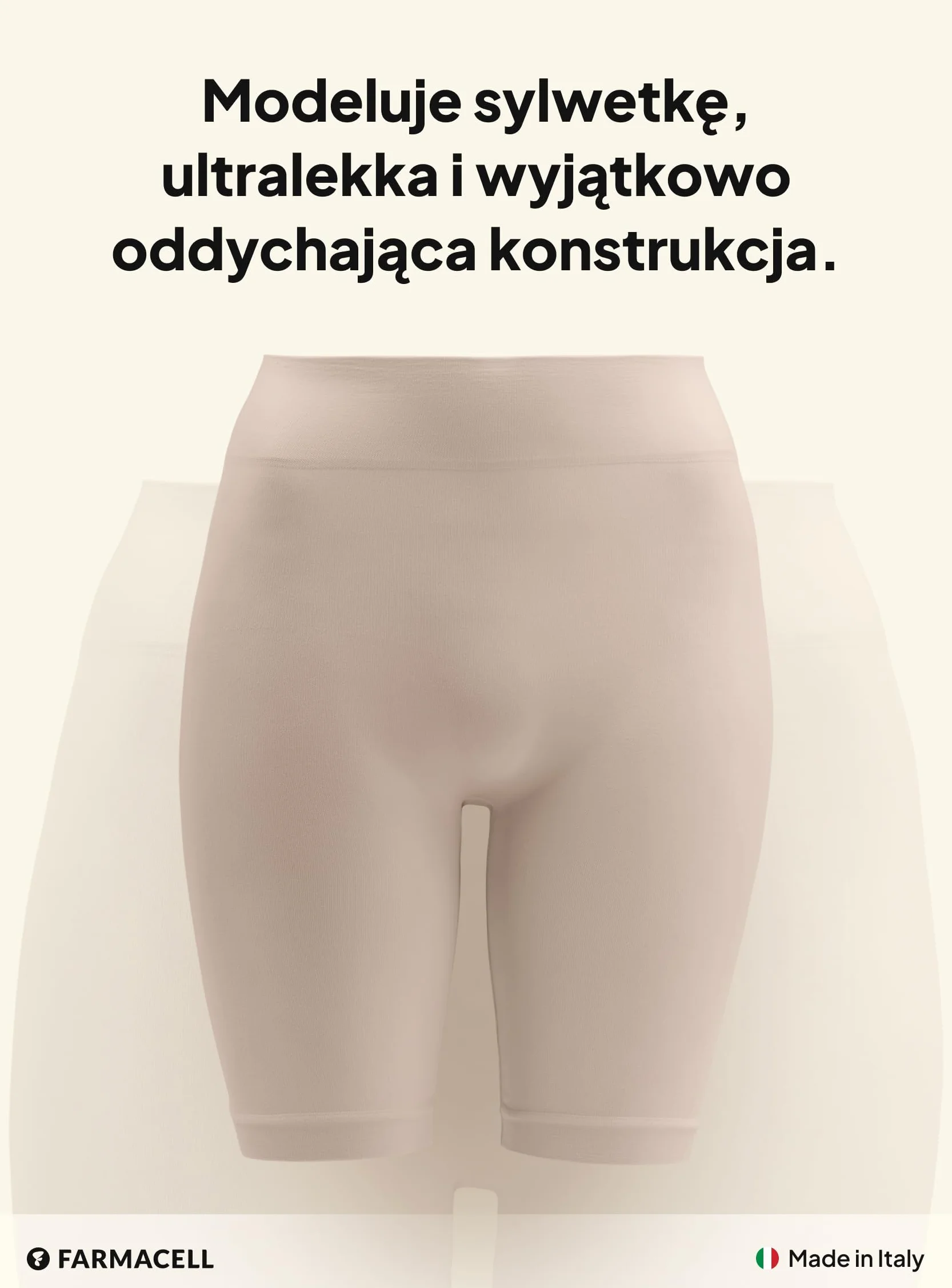 Farmacell Szorty Modelujące Damskie, Lekkie i Bardzo Oddychające, Made in Italy, 603B