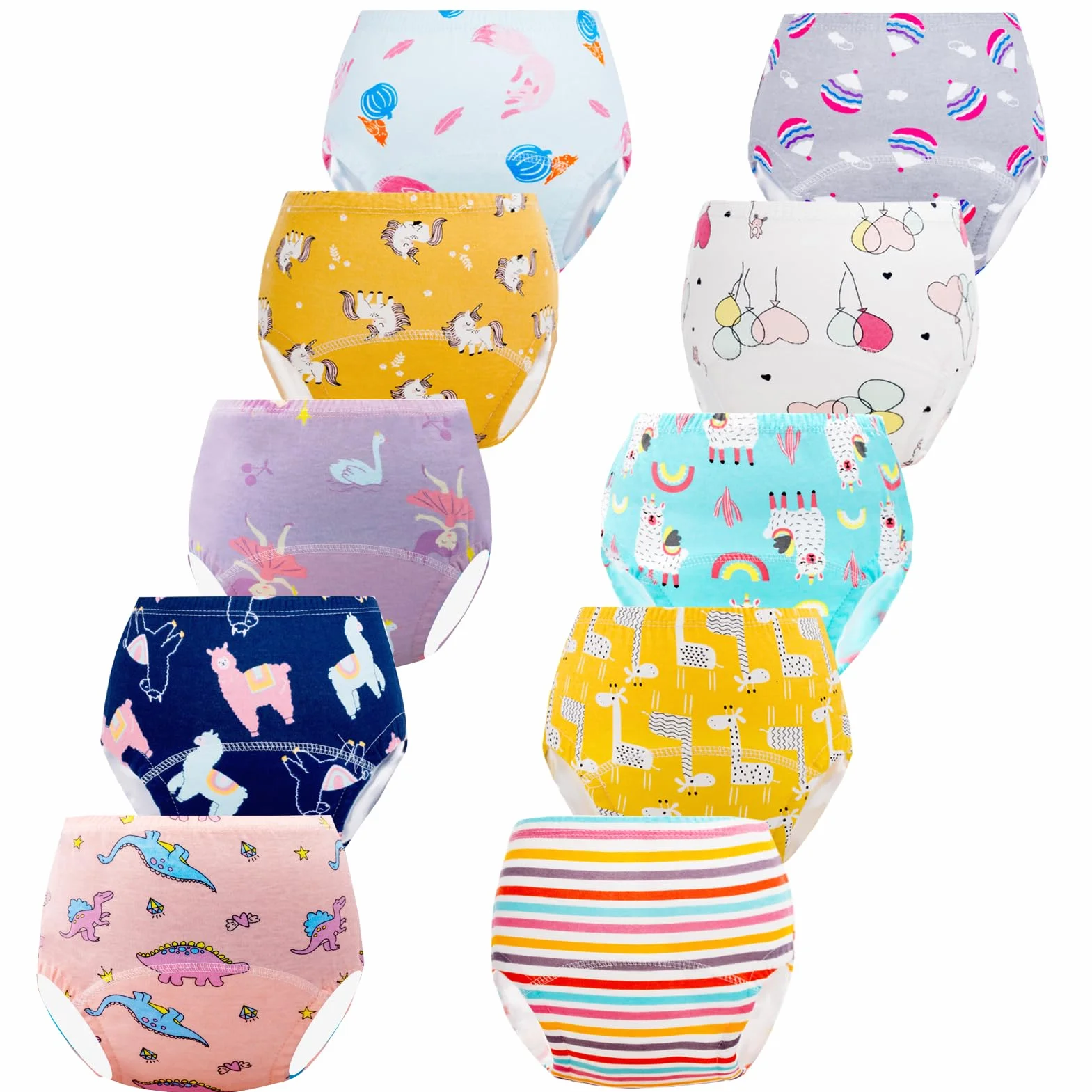 JackLoveBriefs Zestaw 10 majtek do nauki dla chłopca dziewczynki (2-6 lat)
