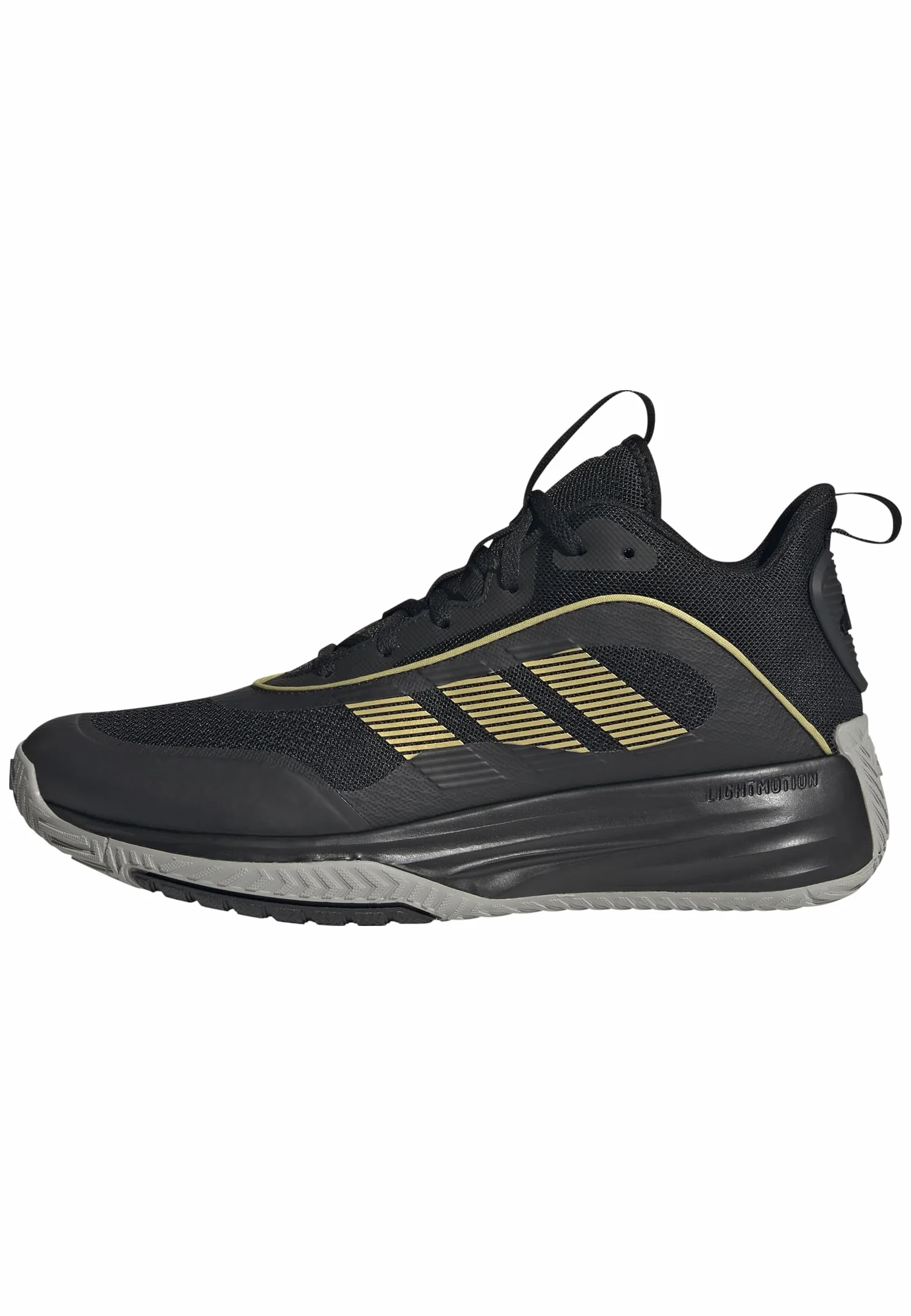 adidas Mezczyzni Own The Game 3 Shoes, Core Black/Gold Metallic/Mgh Solid Grey, 44 2/3 EU