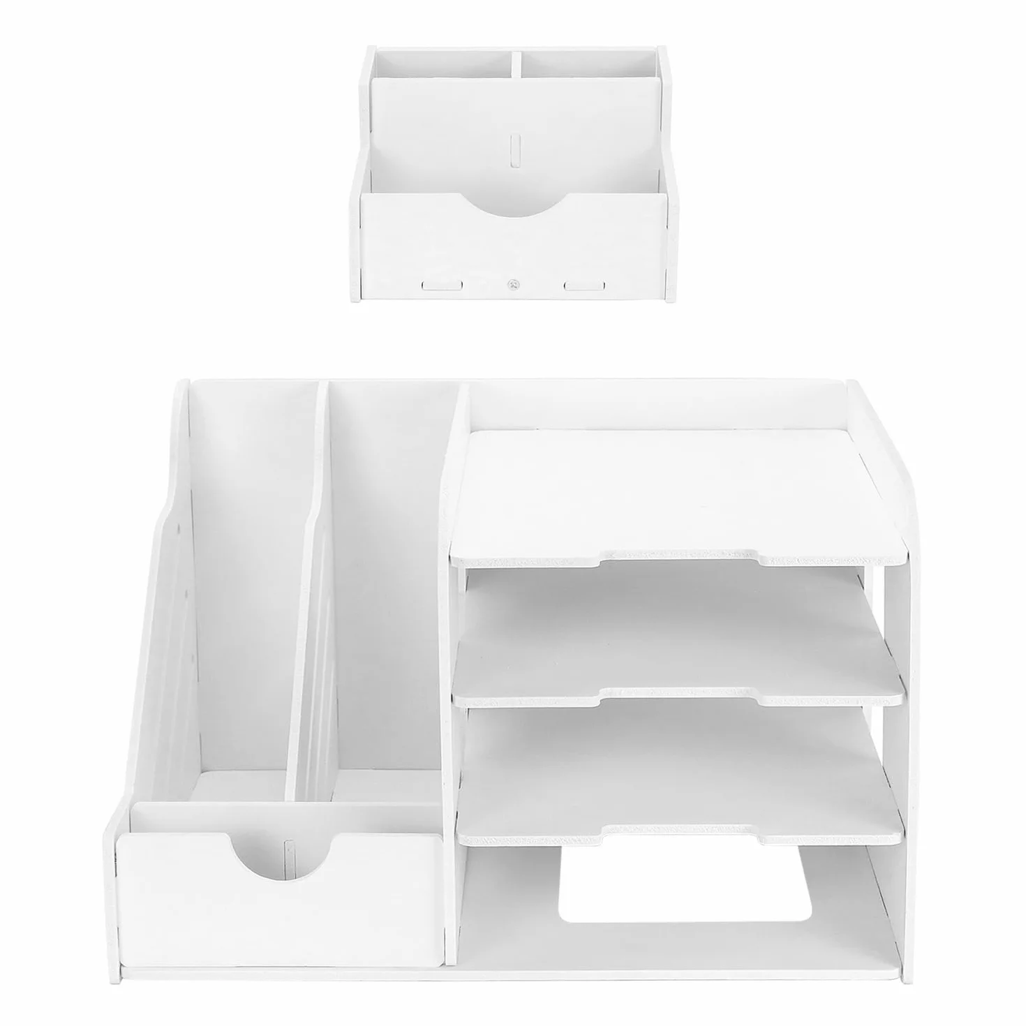 QWORK® Taca na organizery na biurko, Organizer na listy, Biurko A4 Sorter do przechowywania papieru, Do domowego biura, szkoły, 4-poziomowy