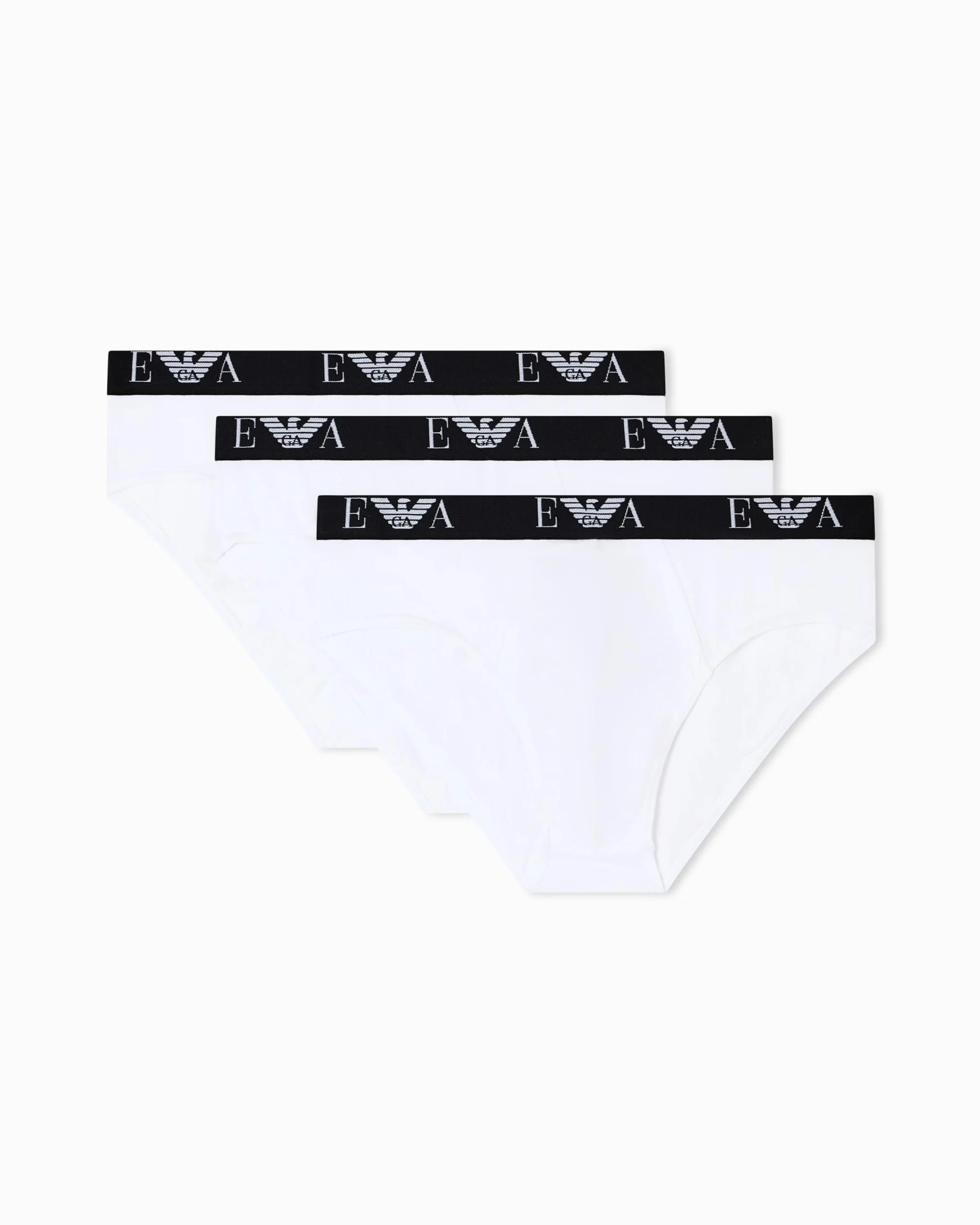 EMPORIO ARMANI Man's Bold Monogram 3-pak majtek, biały, L, Biały/Biały/Biały, L
