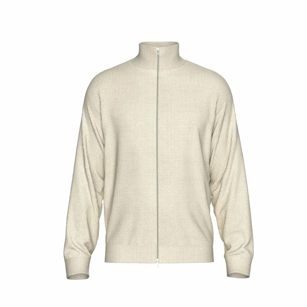 SELETED HOMME Męska kurtka z dzianiny SLHDANE LS Knit Structure Full Zip Oatmeal, rozmiar L, owsianka, L