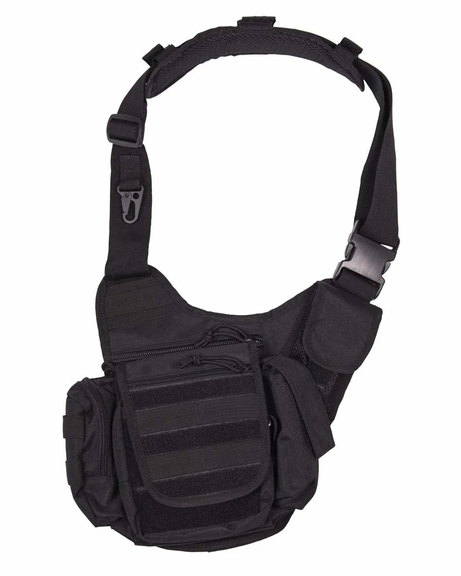 Mil-Tec Mężczyźni Sling Torebka, Czarny, 3 Kieszenie