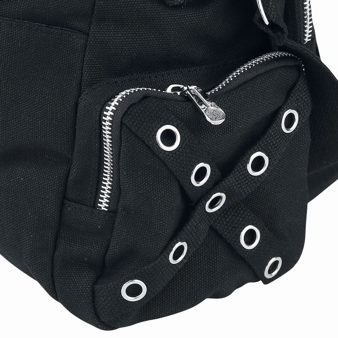 Handtas met studs in oogjes zwart, czarny - czarny/czarny, czarny