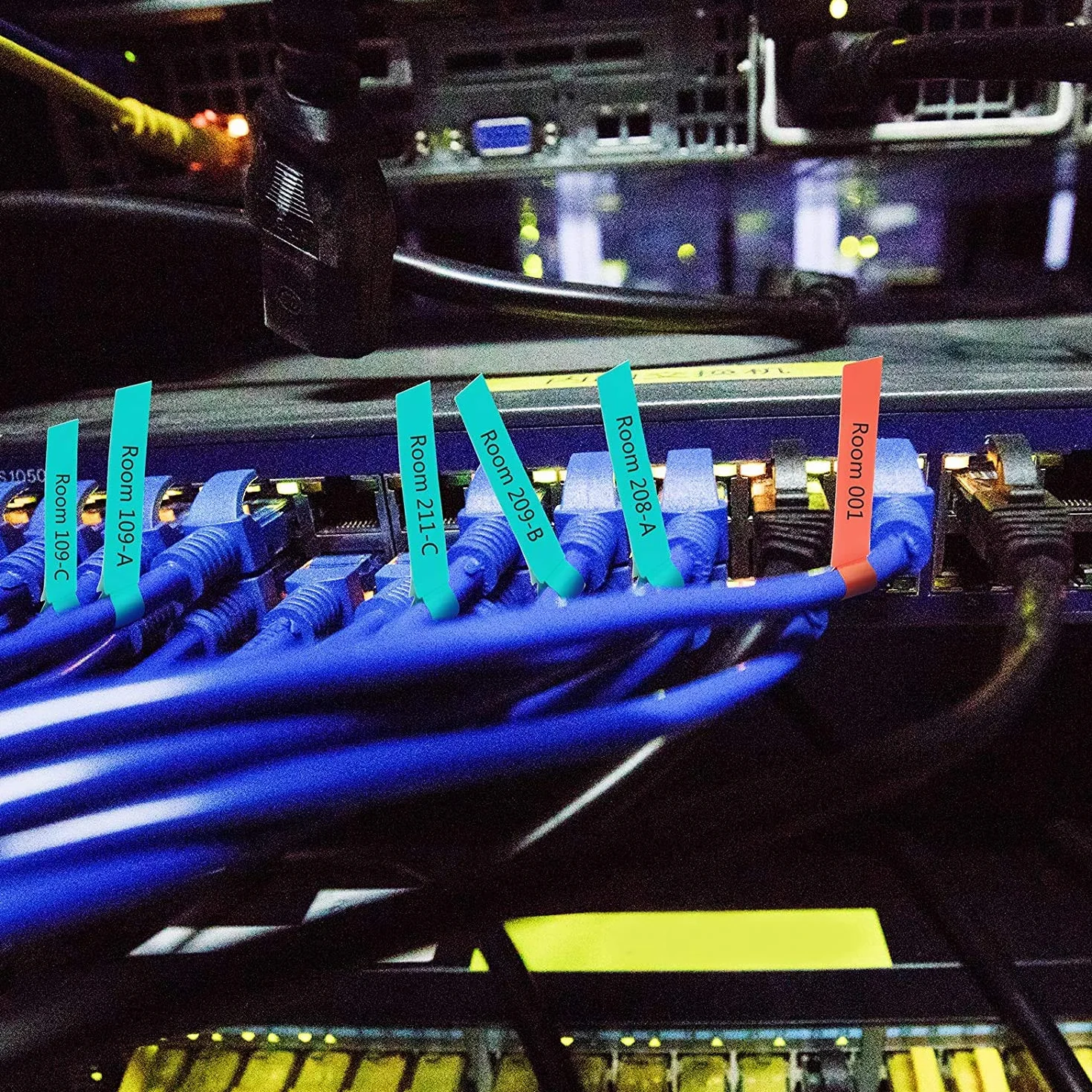 Etykiety na kabel, 300 szt., samoprzylepne naklejki wodoodporne, odporne na rozdarcie, do komputera PC, zarządzania przewodami i identyfikacji