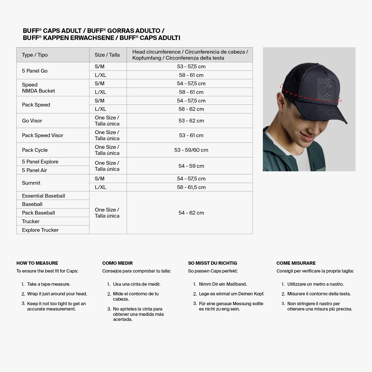 Buff® | Czapka Summit Mężczyźni Kobiety Dorośli Regulowana, Oddychająca, UPF50, Wygodna, Jakość, Lekki, Elastyczny, L/XL, Niebieski