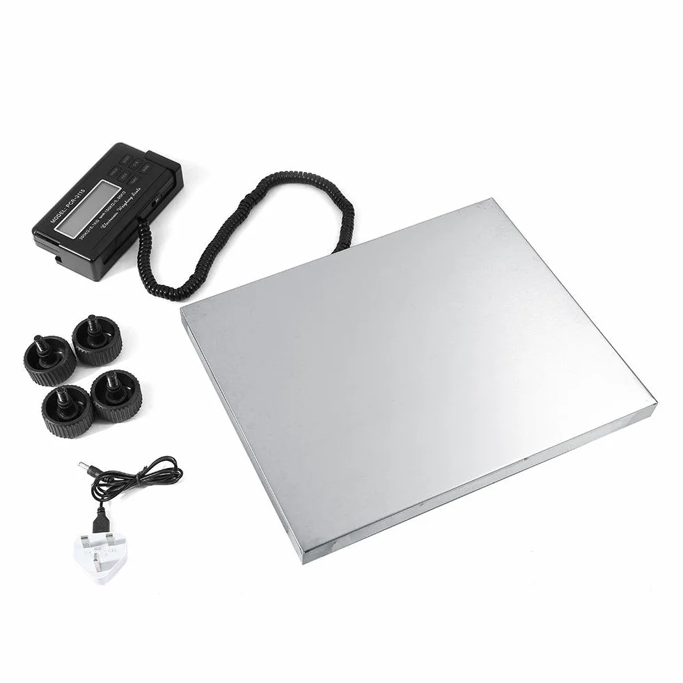 Heavy Duty Digital Scale, Heavy Duty 660 lb x 0,1 lb cyfrowa waga pocztowa podstawa ABS ukryty uchwyt regulowana konwersja jednostki 300 kg 30 × 38 × 4 cm