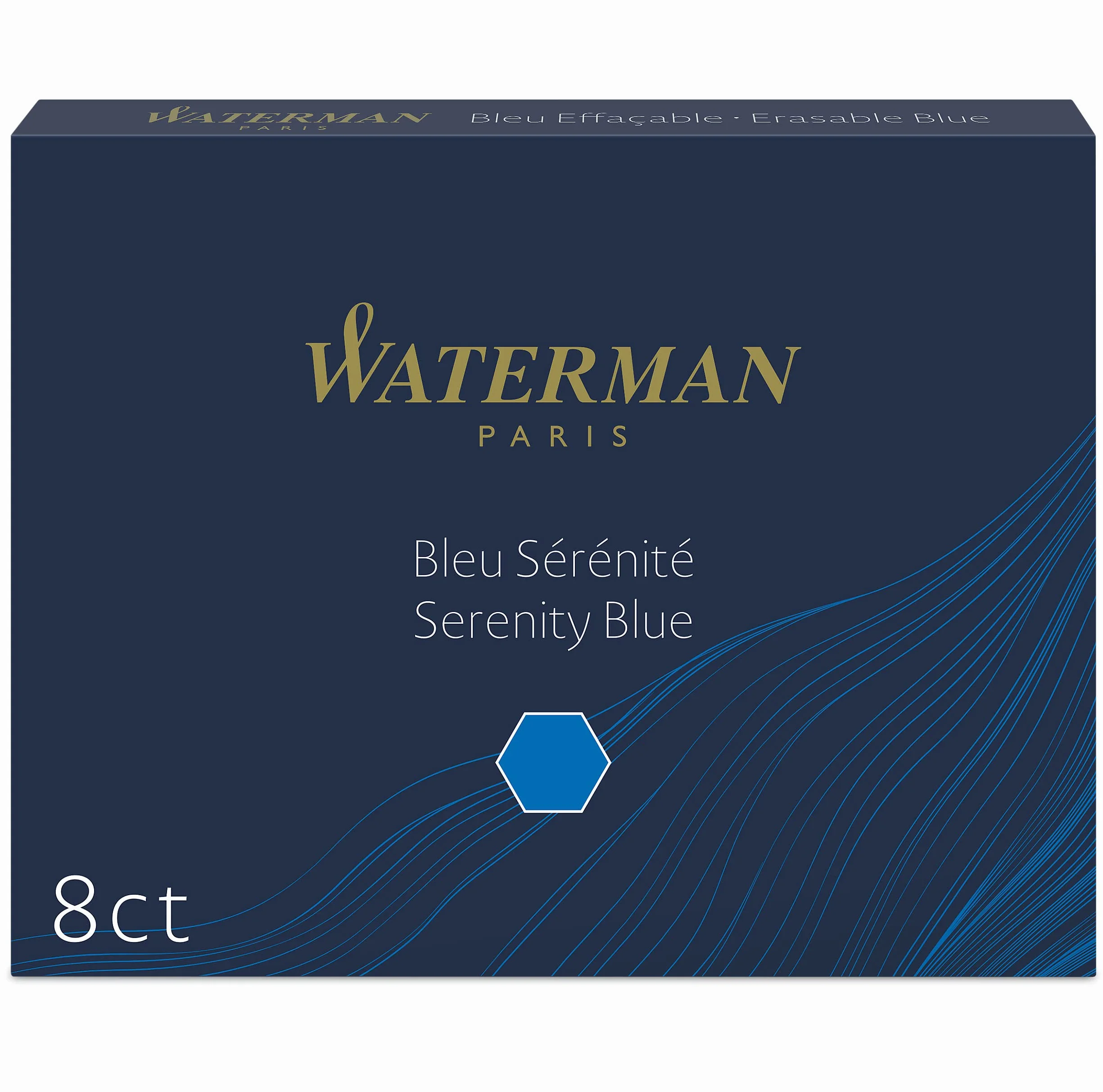 Waterman 3034325200293 Naboje do Pióra, Niebieski, 8 Sztuk