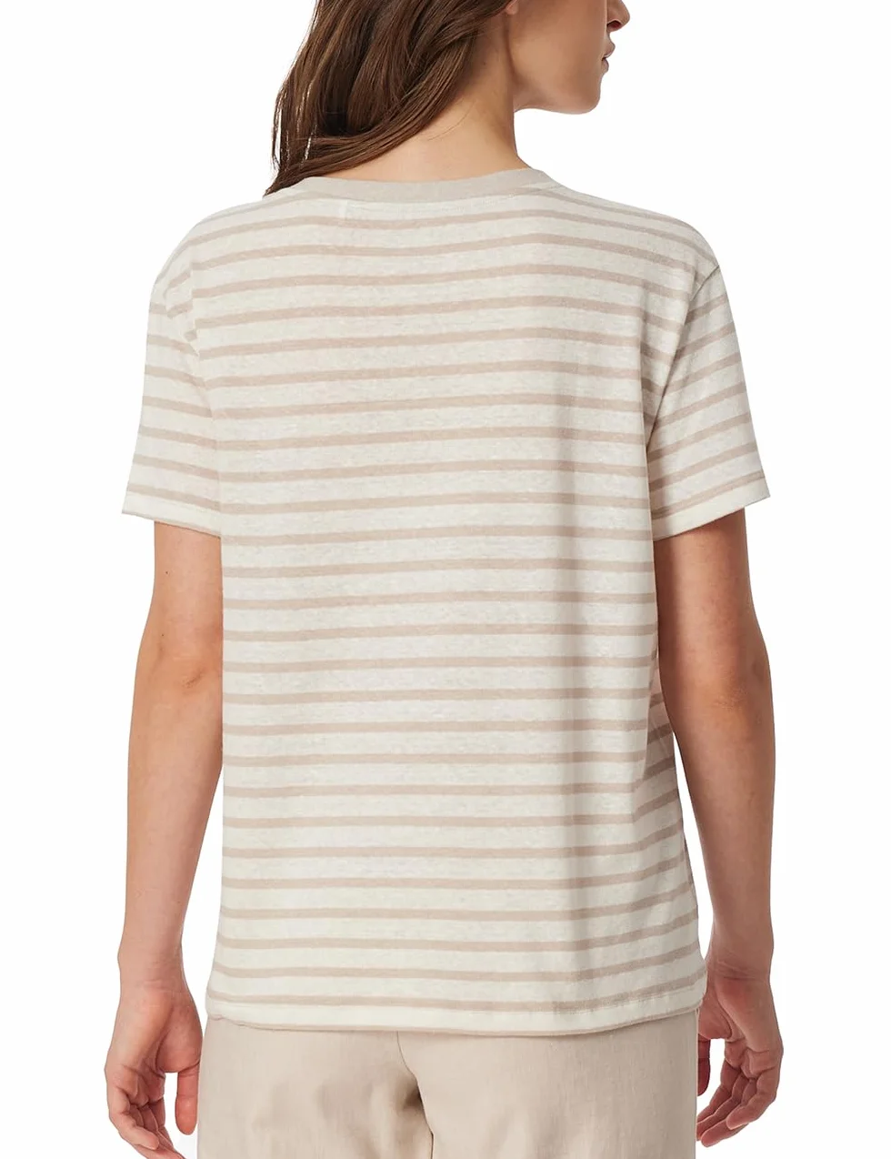 Schiesser Góra od pidżamy Kobiety Schiesser Damen Schlafshirt Kurzarm Leinen - Mix + Relax