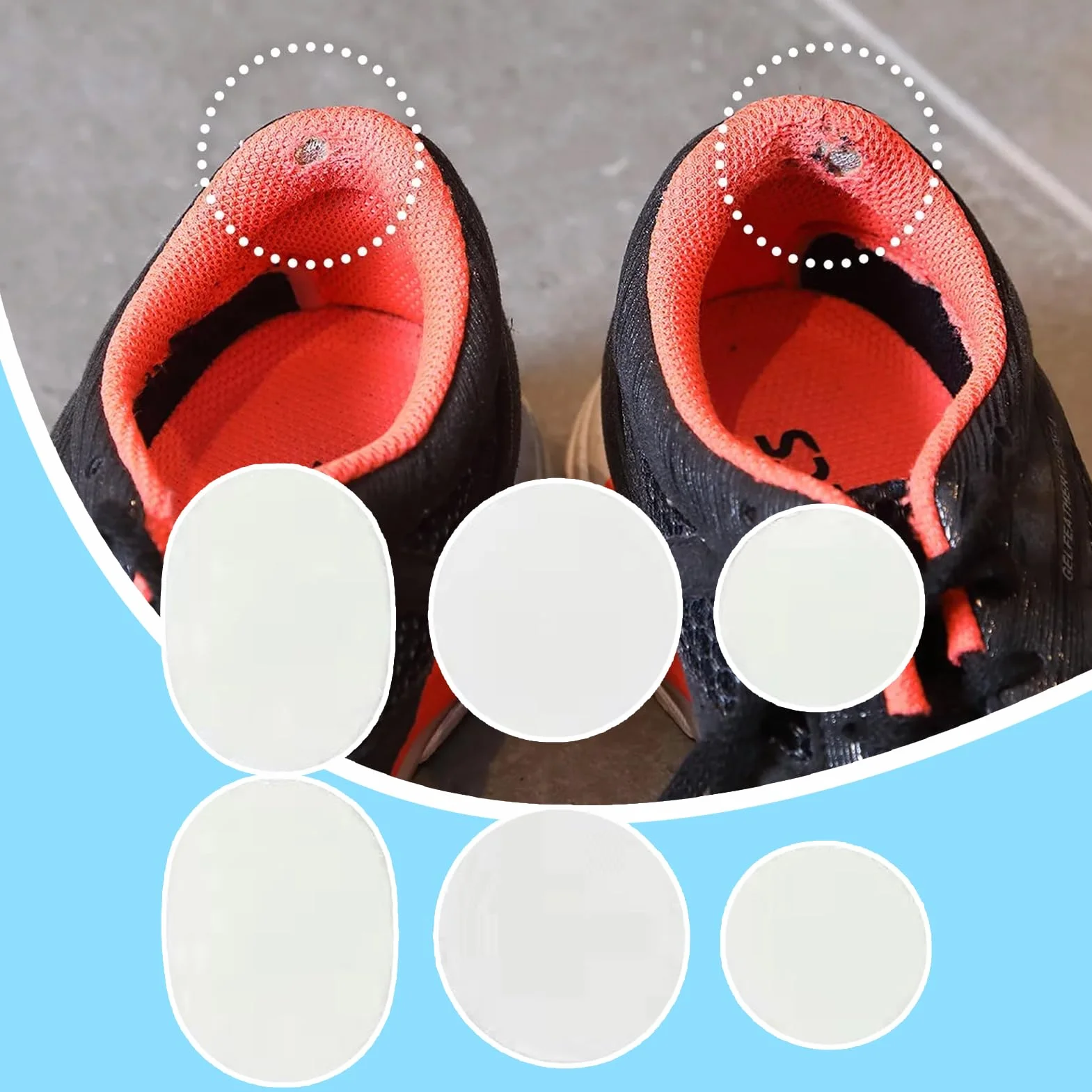 Shoe Repair Patches, Sneaker Insert Kit, 1.97x1.57in Non-Slip Heel Protectors, Authentic Wear-Resistant Material, Easy Apply Design for Shoe Maintenance Protection Use