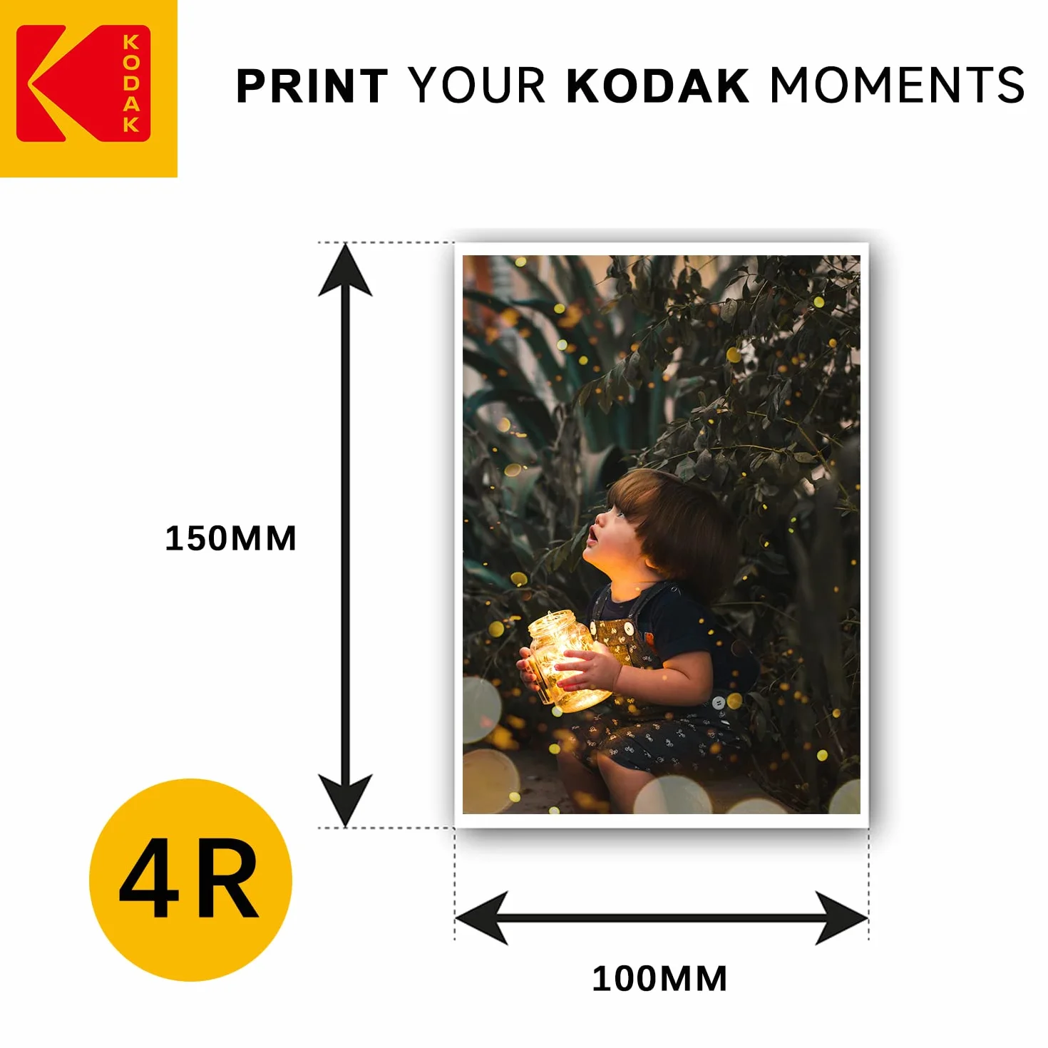 Kodak 9891161 Arkusz Fotograficzny, Biały, 100 Sztuk