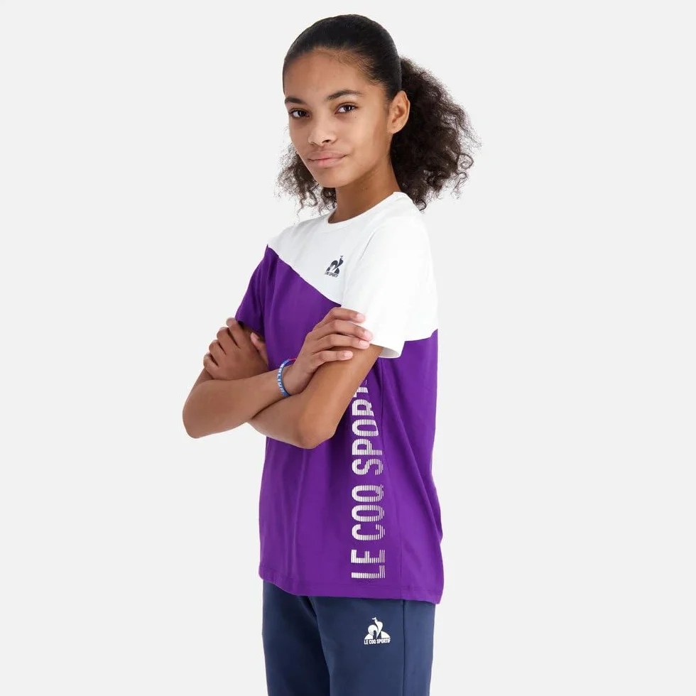 Le Coq Sportif Podkoszulek Uniseks - dzieci Bat Tee Ss N°1 Enfant N.o.w/Violet J.