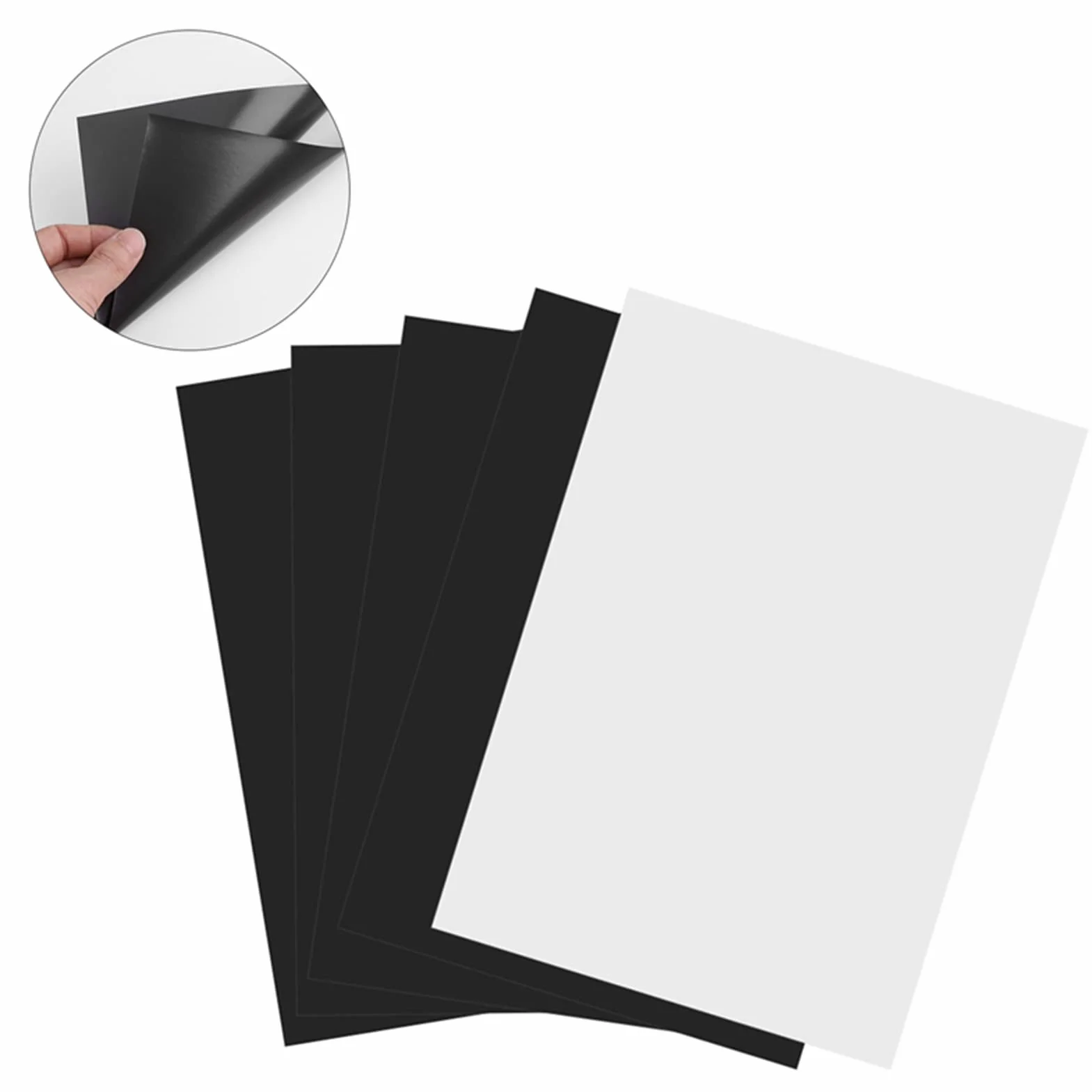 Arkusze Magnetyczne do Wydruku, 5pcs A4 Elastyczna Magnetyczna Arkusz Drukowania Magnetyka do Druku do Wydruku Magnesu Papieru do Wydruku, Błyszczący Papierowy Papier Nie