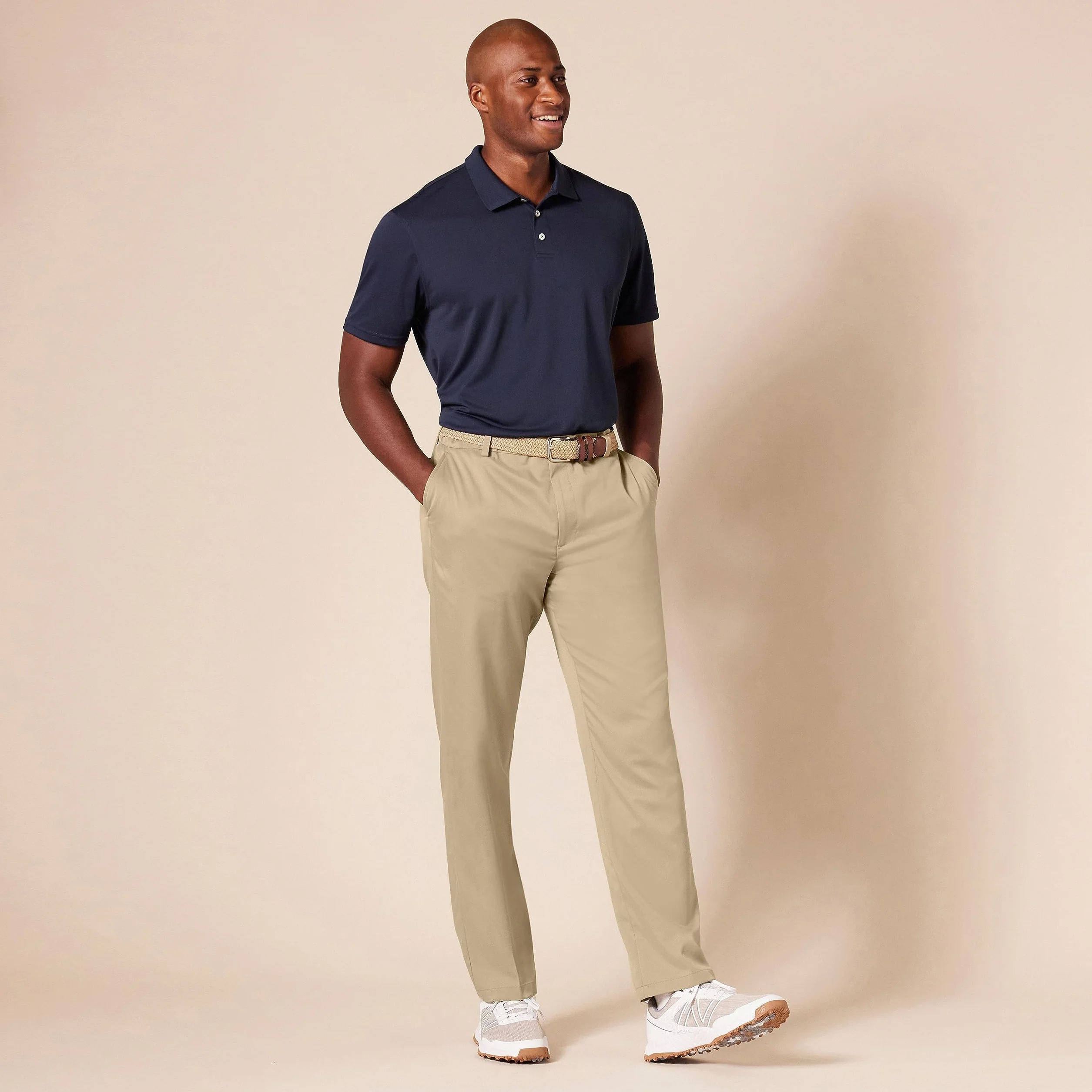Amazon Essentials Mężczyźni Elastyczne spodnie golfowe o prostym kroju