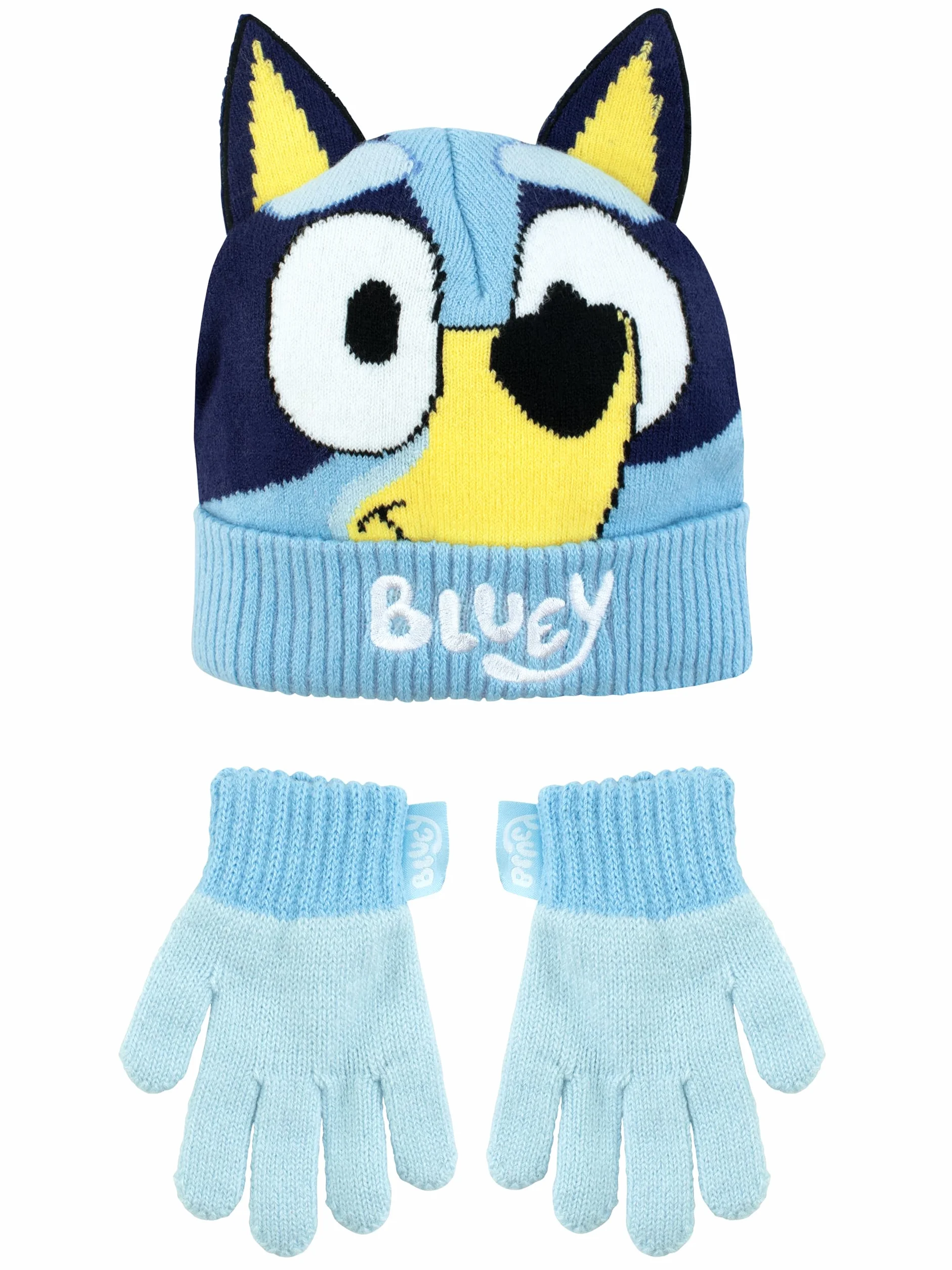 Zestaw czapek i rękawiczek Bluey Kids | Czapki i rękawiczki zimowe dla dziewcząt i chłopców | Czapka dziecięca | Oficjalny towar