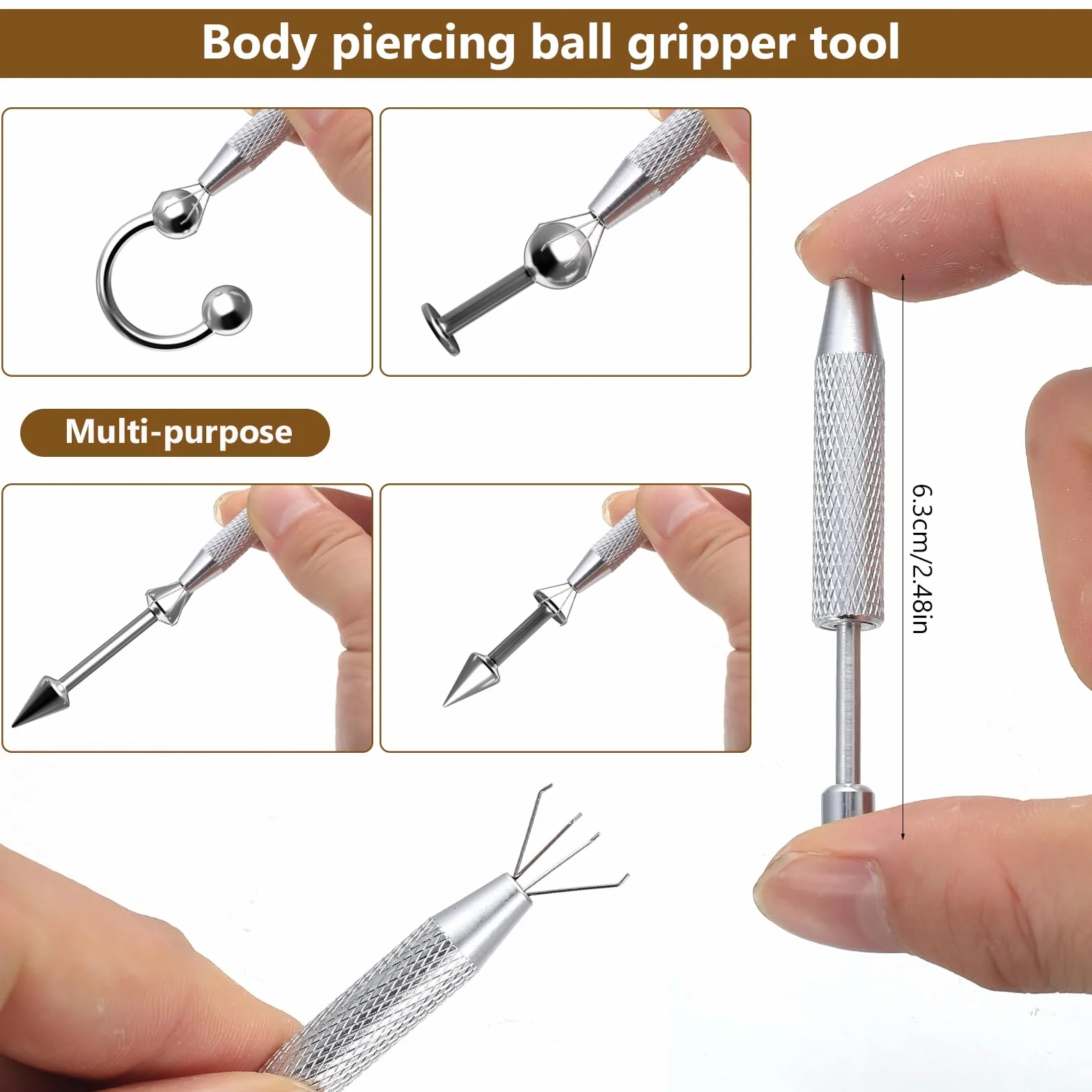 9 sztuk zestaw do piercingu, 16 g, 18 g, piercing typu taper, kulka, igły, stal nierdzewna, akcesoria do uszu, nosa, warg, brzucha
