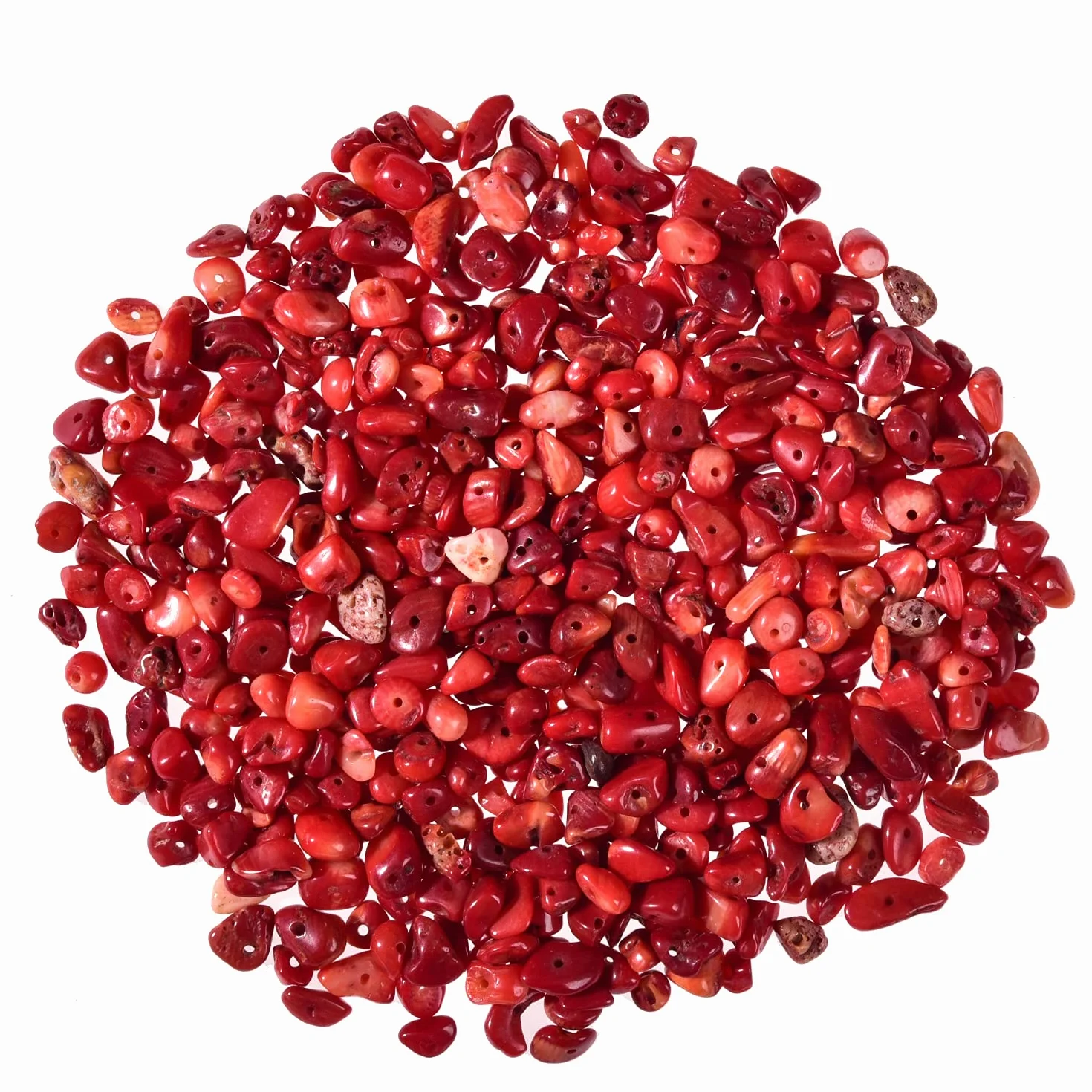 5-8mm naturalny czerwony koralowy chip kamień koraliki luźne nieregularny kształt przekłute luźne kamienie szlachetne koraliki z pudełkiem do samodzielnego tworzenia biżuterii