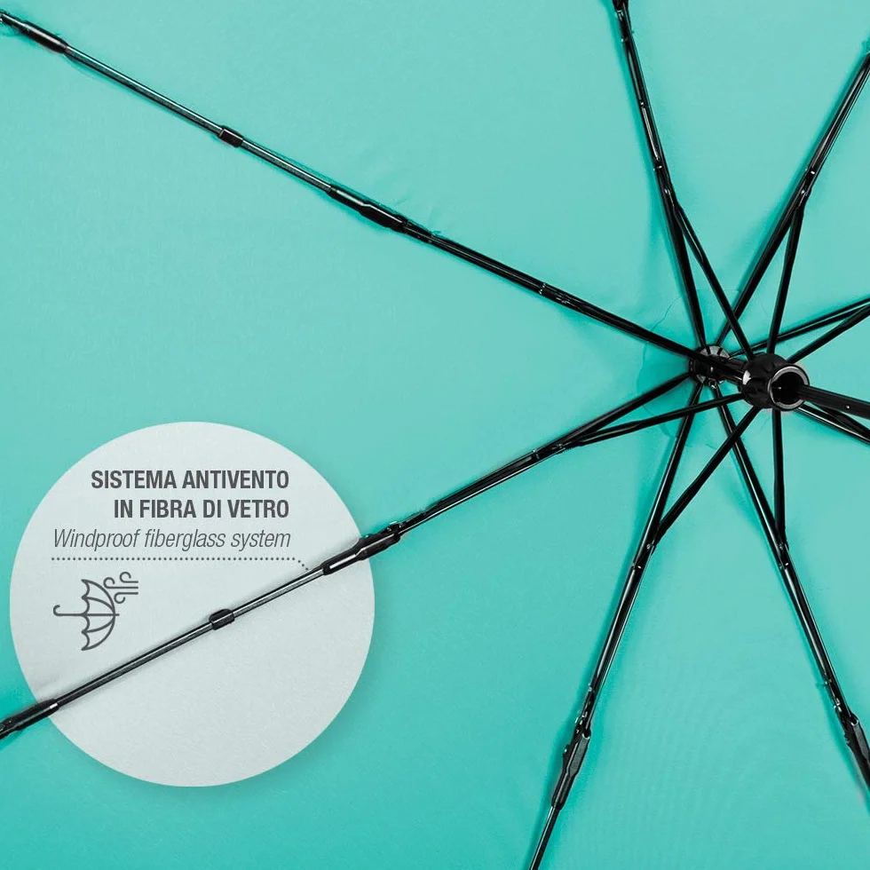 Mała Parasolka Damska Składana Wiatroodporna - Kompaktowa Kolorowy z Manualny System Otwierania Dziewczynka - Mini Parasol Podróżny Włókna Szklanego - Średnica 97 cm - Perletti