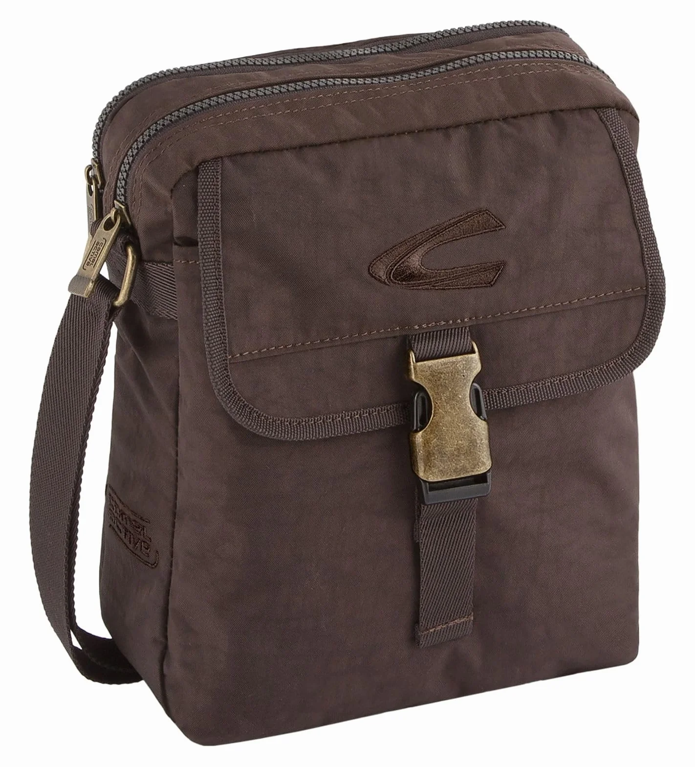 camel active Męski plecak z 2-kierunkowym zamkiem błyskawicznym, beżowy, 21,5x11x26, 000382