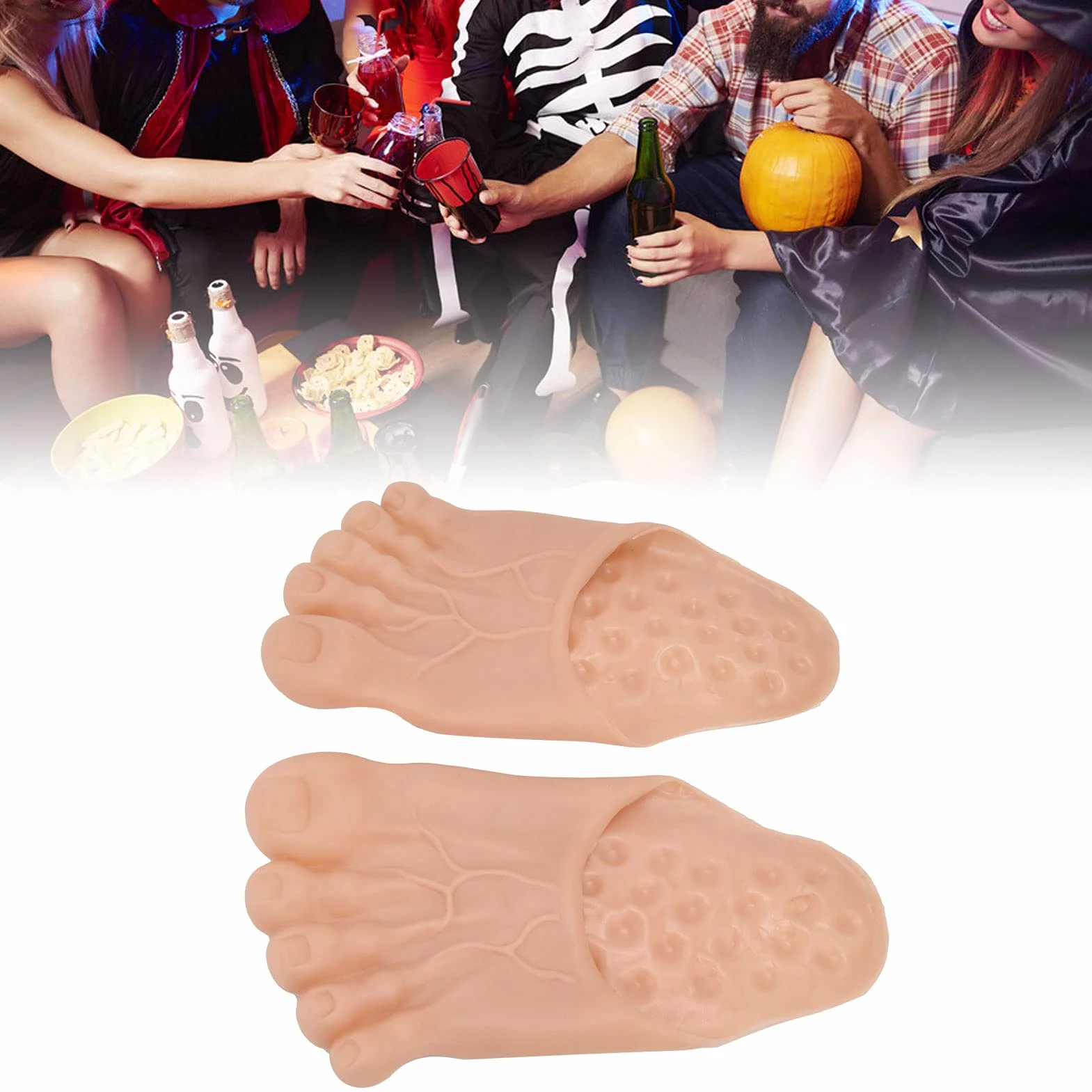 Duże Kapcie na Buty, śmieszne Bose Stopy, Stopy Potwora Jaskiniowca, Realistyczne Kapcie Wielkostopowe, Kostiumy na Halloween Rekwizyty Akcesoria Imprezowe, Impreza Przebierana
