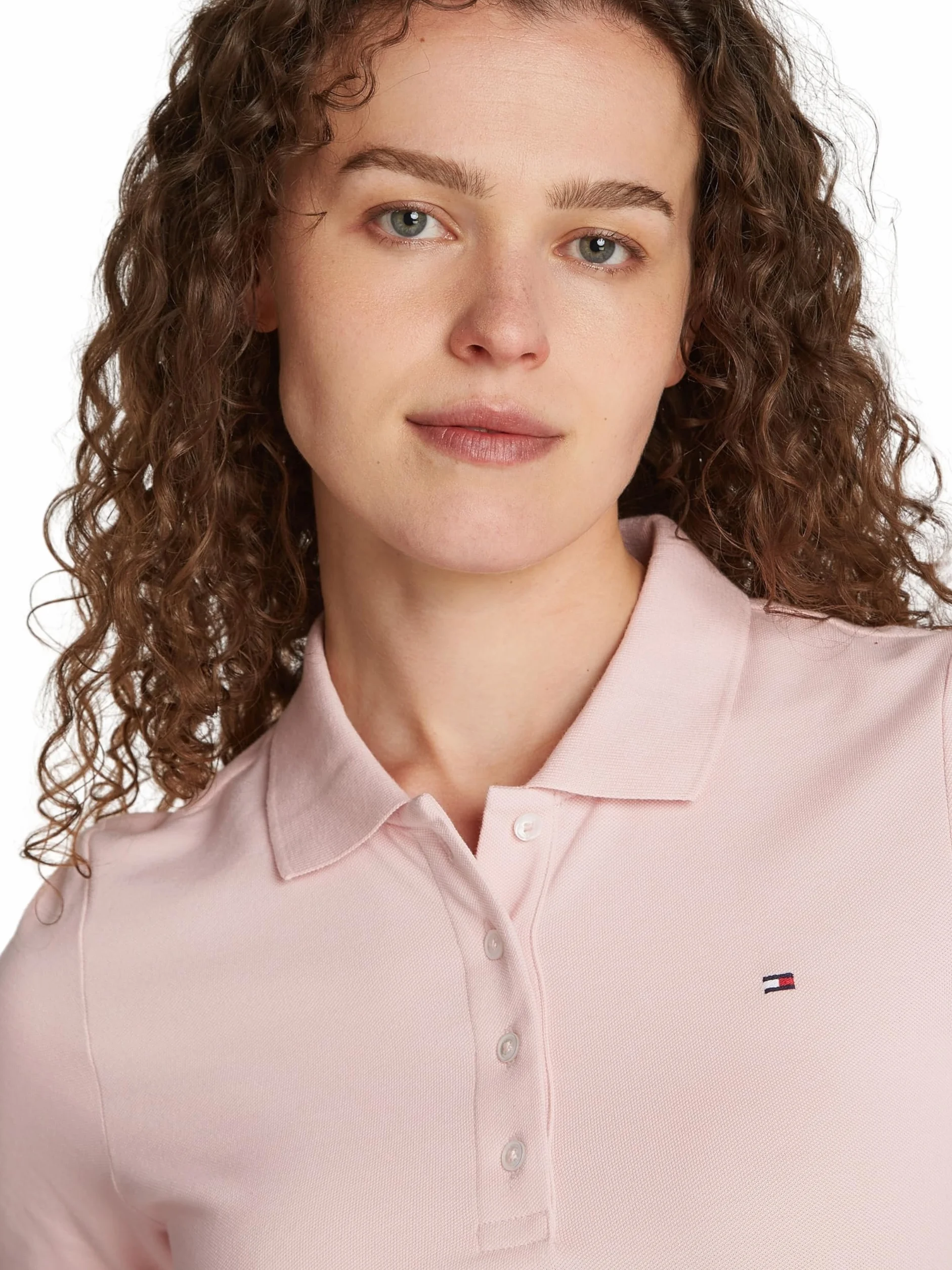 Tommy Hilfiger Polo damskie S/S, Delikatny różowy, XS