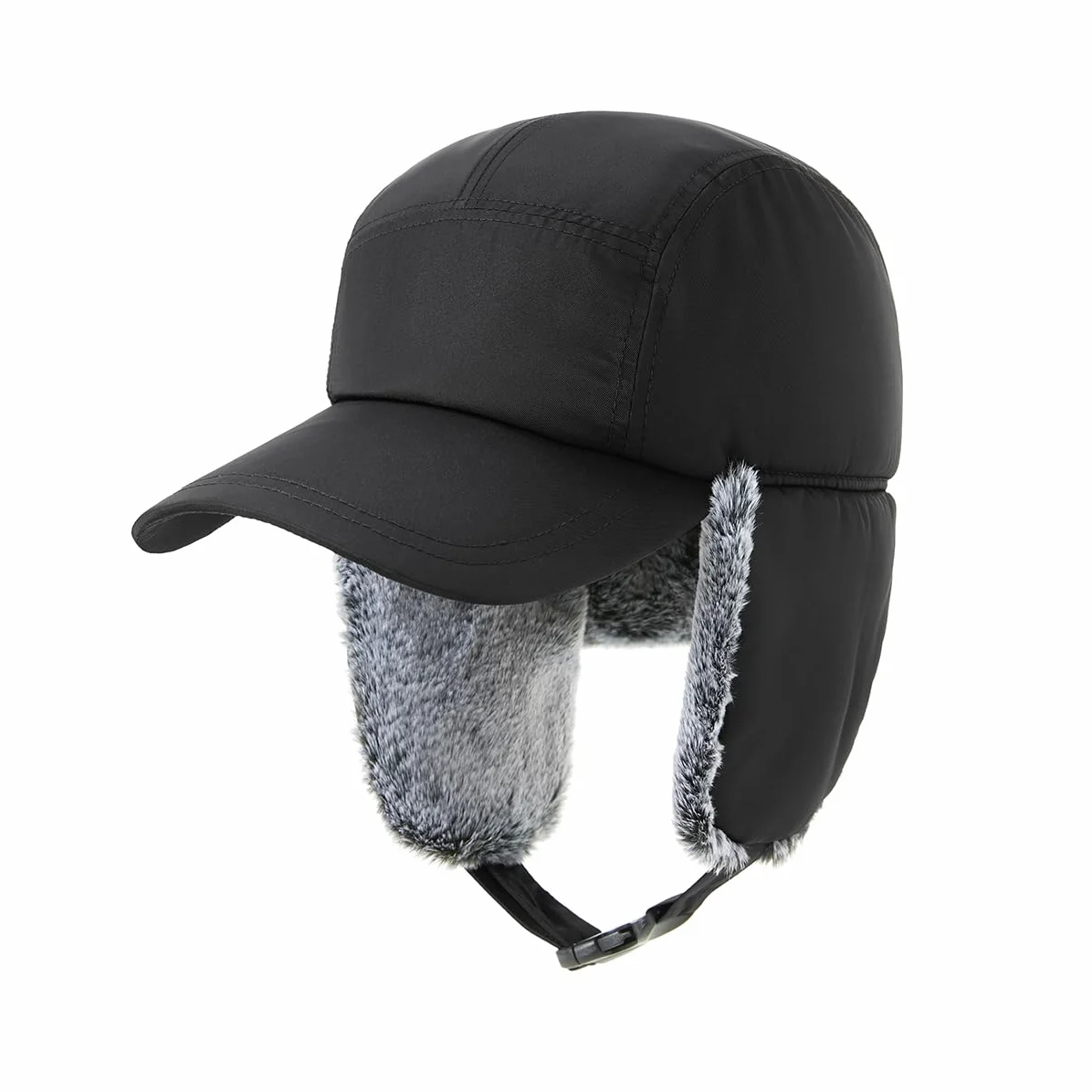 YAMEE Zimowa czapka bejsbolowa, męska, ciepła czapka trapper dla mężczyzn, styl vintage, z pluszową podszewką wewnętrzną, miękka czapka lotnicza dla mężczyzn, ochrona przed zimnem, rosyjska czapka