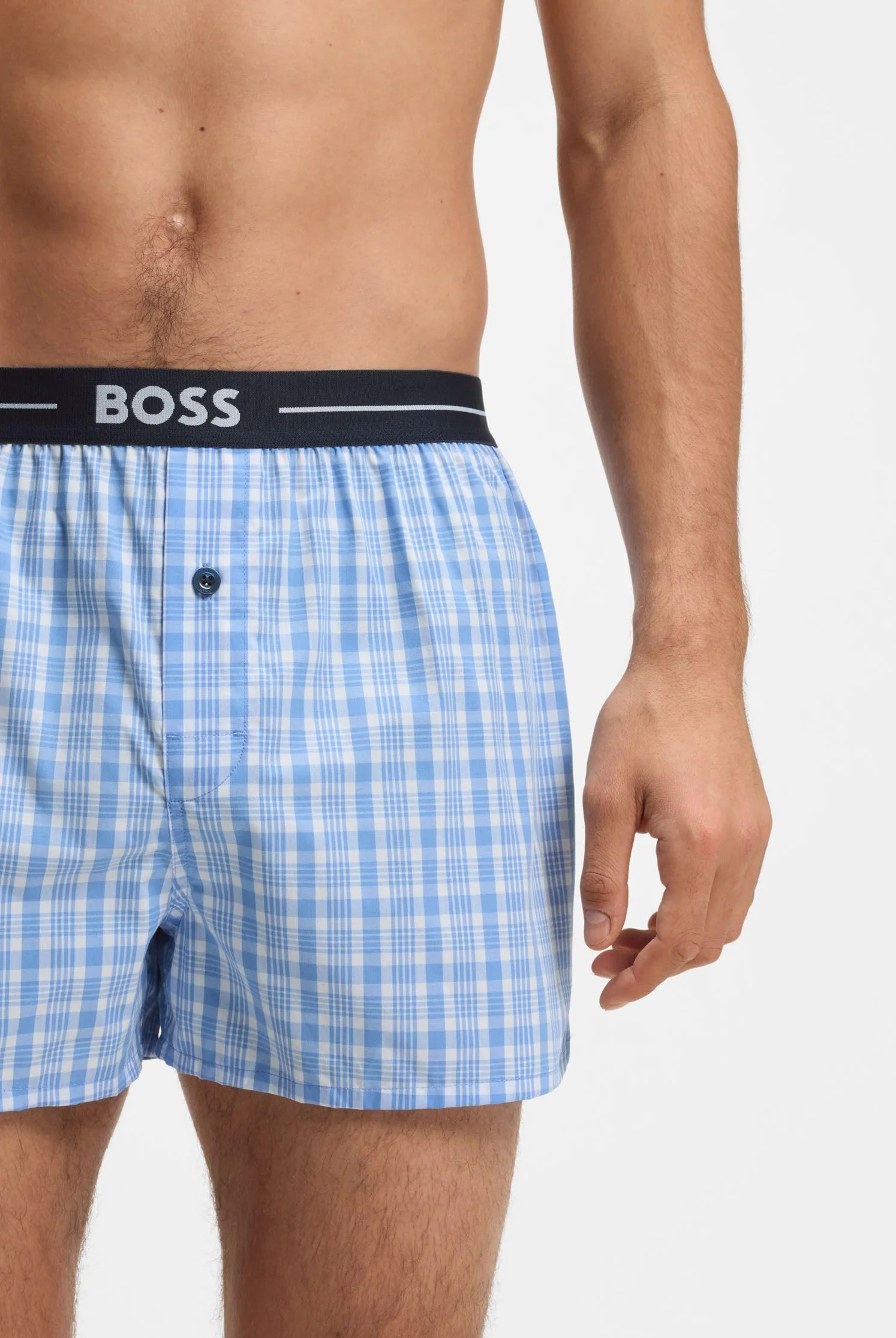 BOSS Męskie spodnie piżamowe 2P Boxer Shorts EW, New - Open Blue471, L