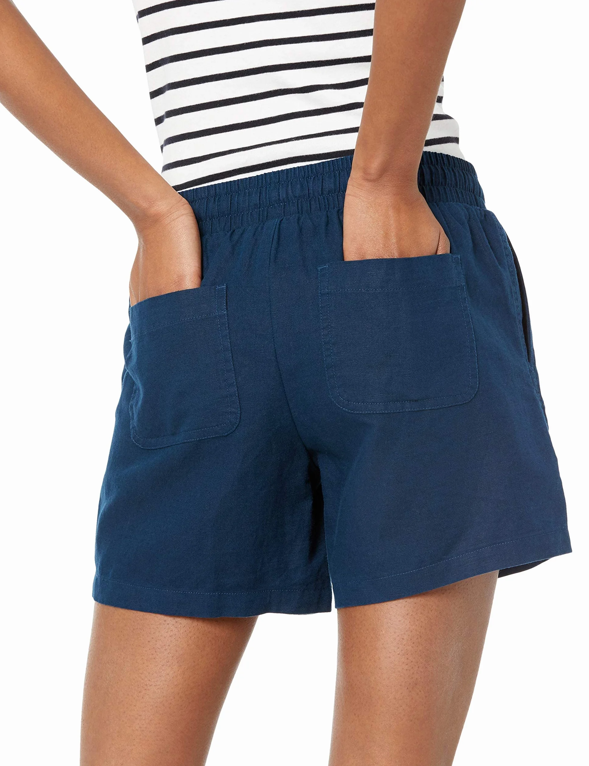 Amazon Essentials 5 Inch Inseam Drawstring Linen Blend Short - Shorty Kobiety
